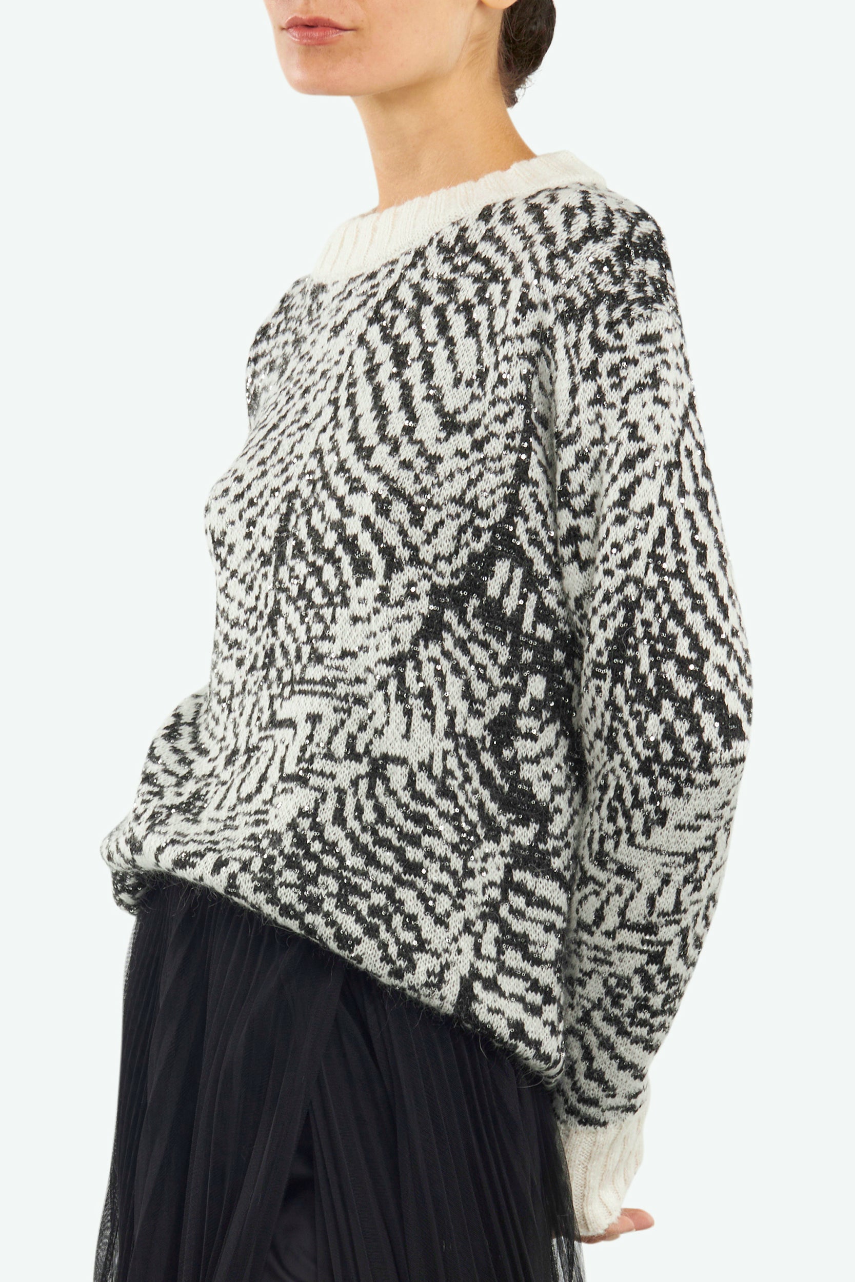 Patrizia Pepe White Jacquard Sweater