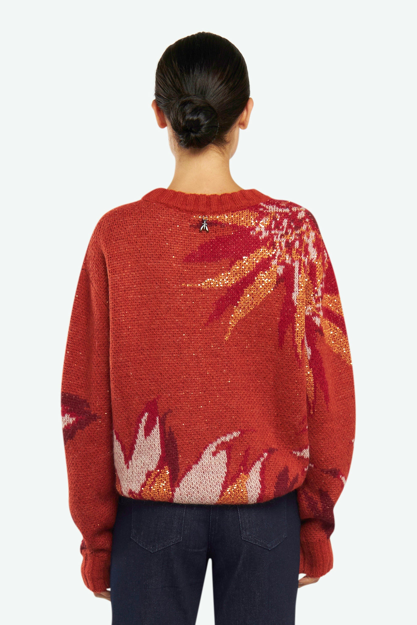 Patrizia Pepe Orange Jacquard Sweater