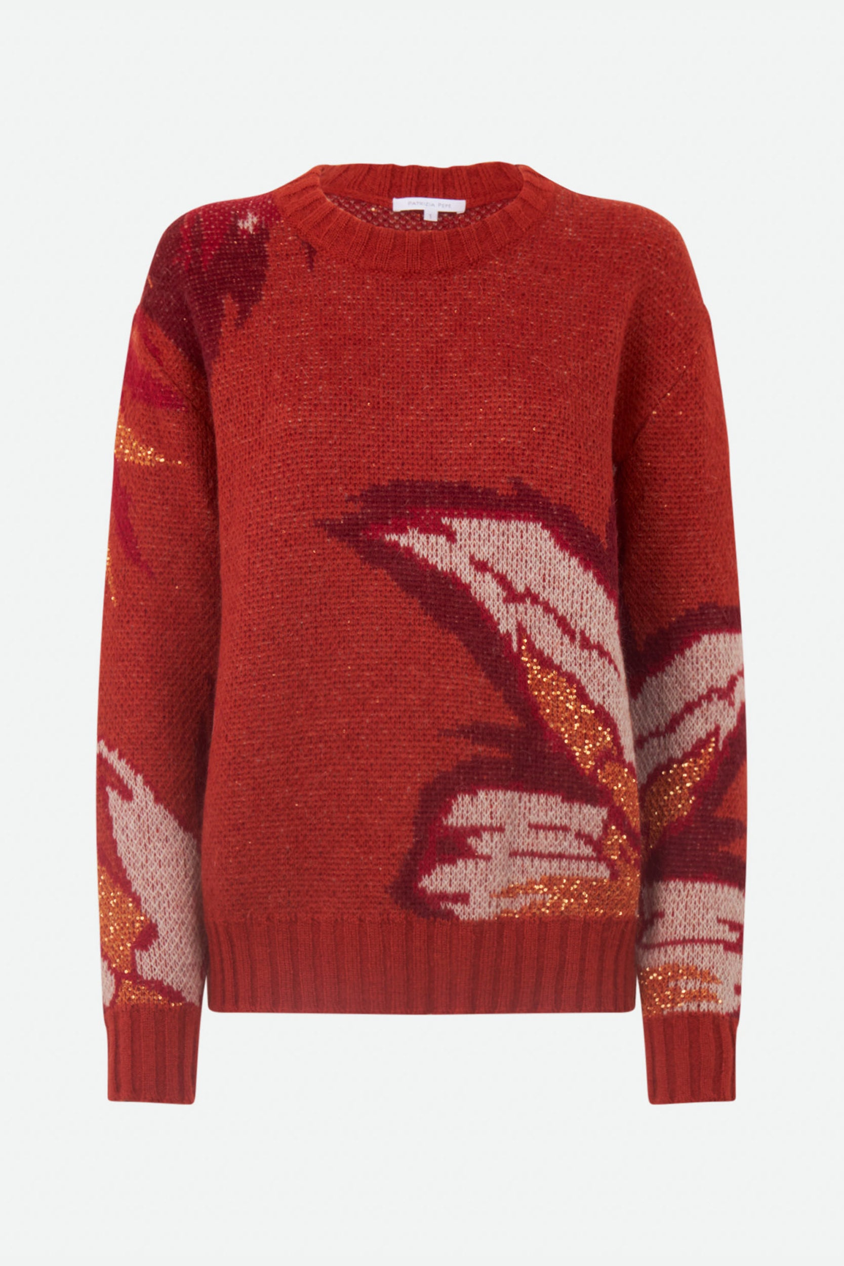 Patrizia Pepe Orange Jacquard Sweater