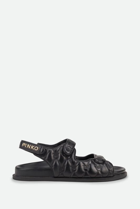 Pinko Black Leather Sandal