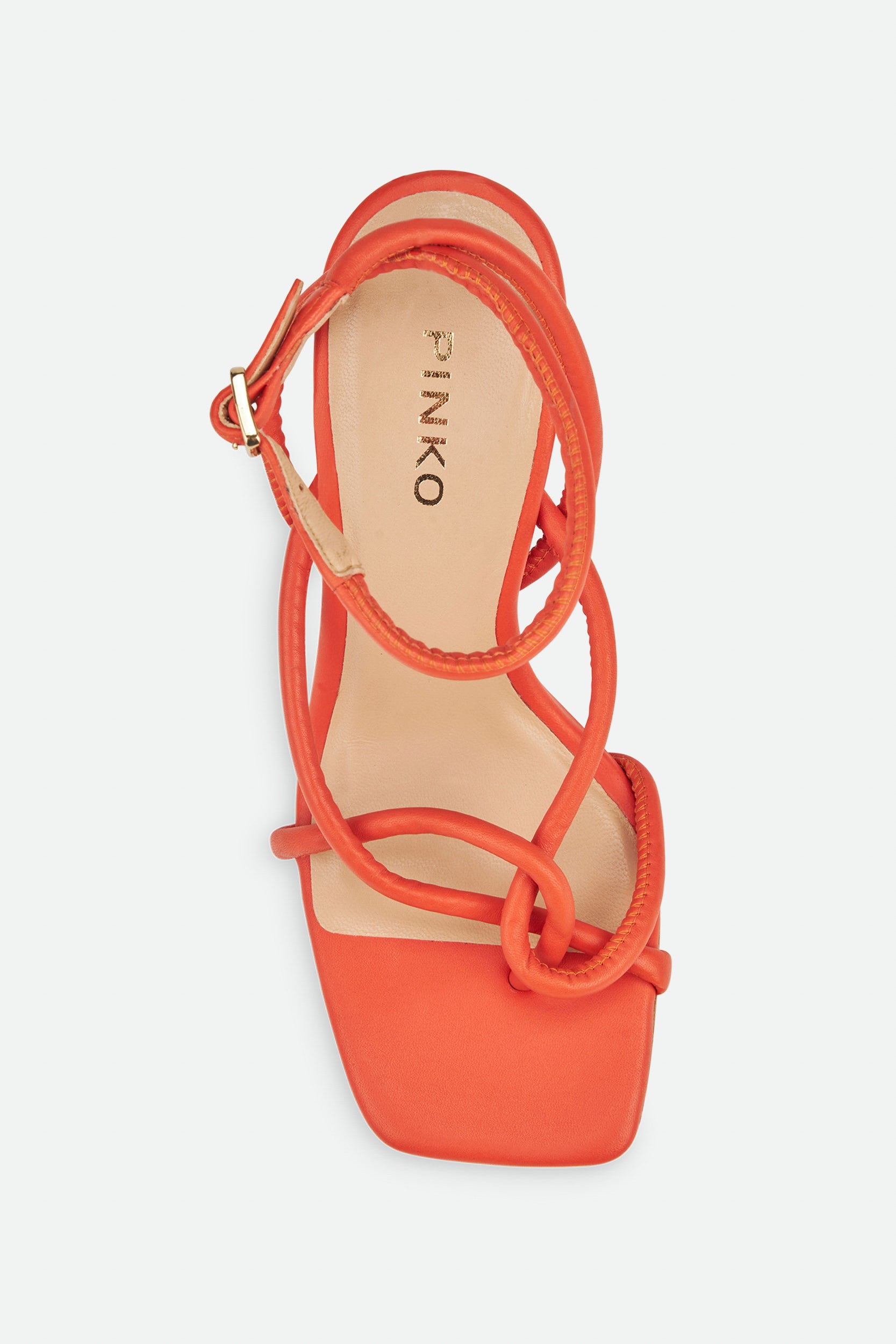 Pinko Orange Leather Sandal