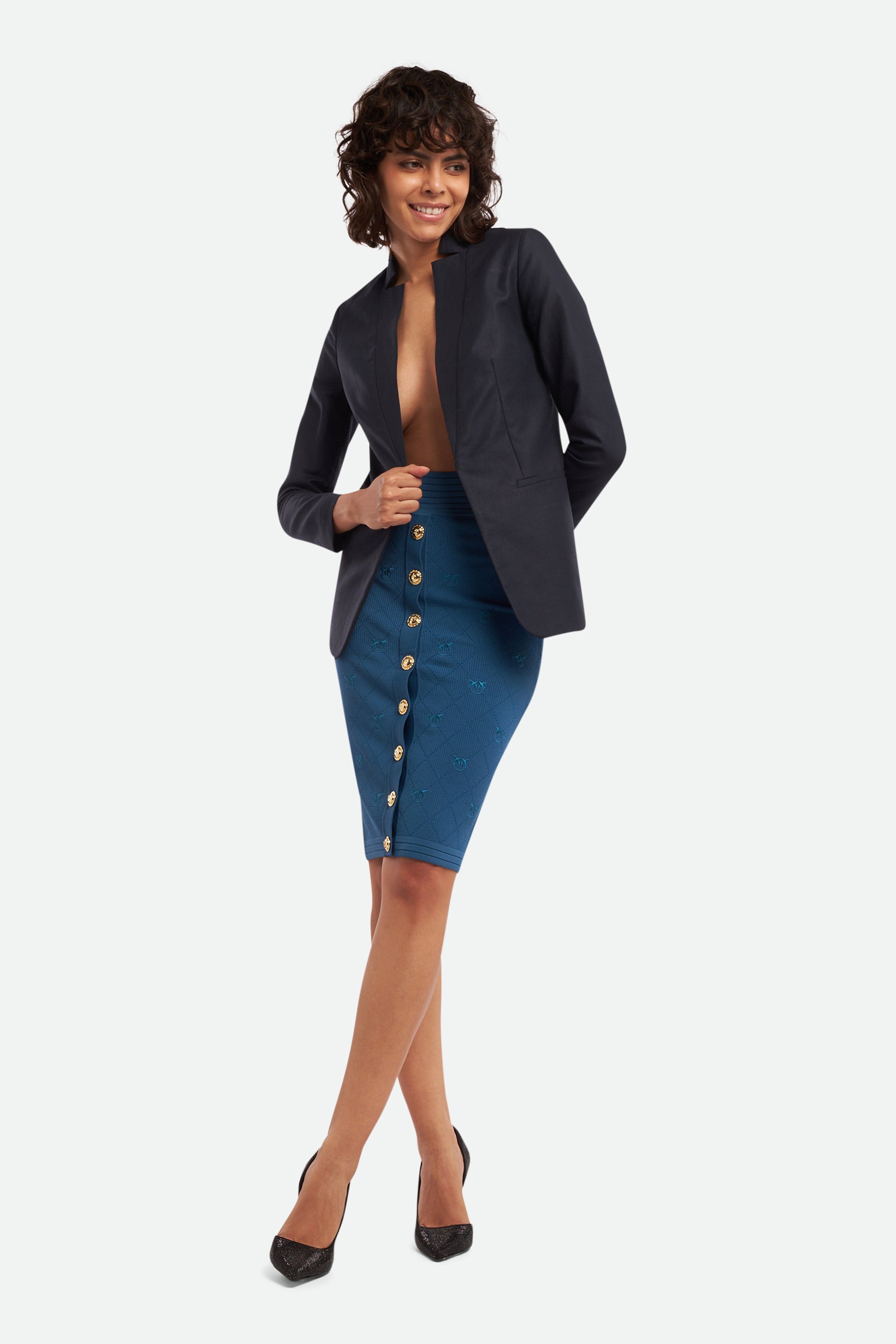 Pinko Longuette Jacquard Blue