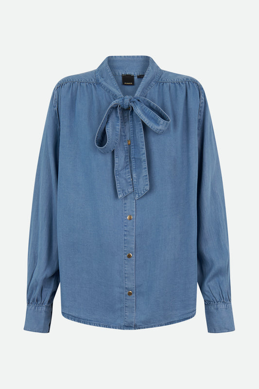Pinko Camicia In Denim Azzurro