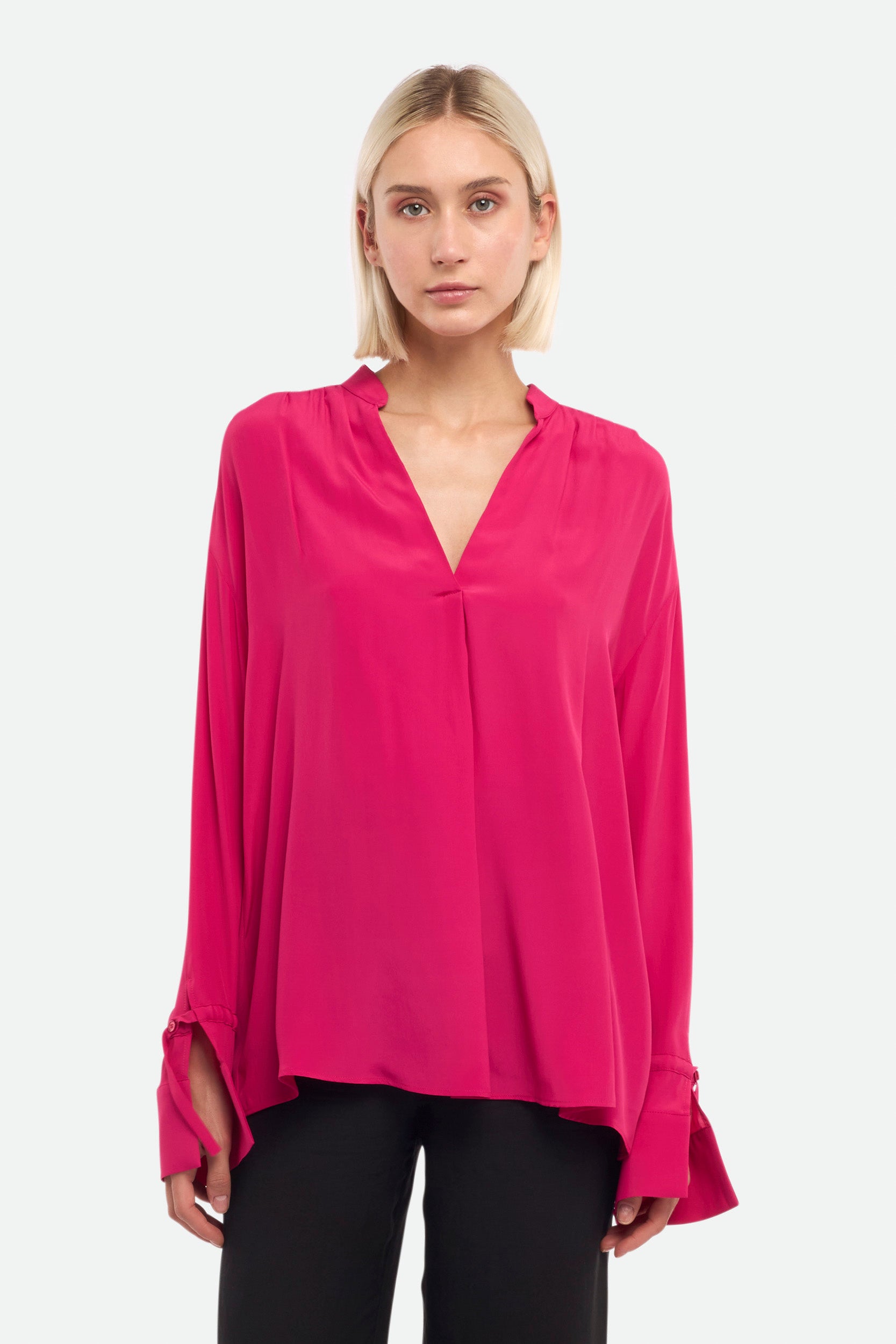 Pinko Blusa Fucsia con Scollo a V