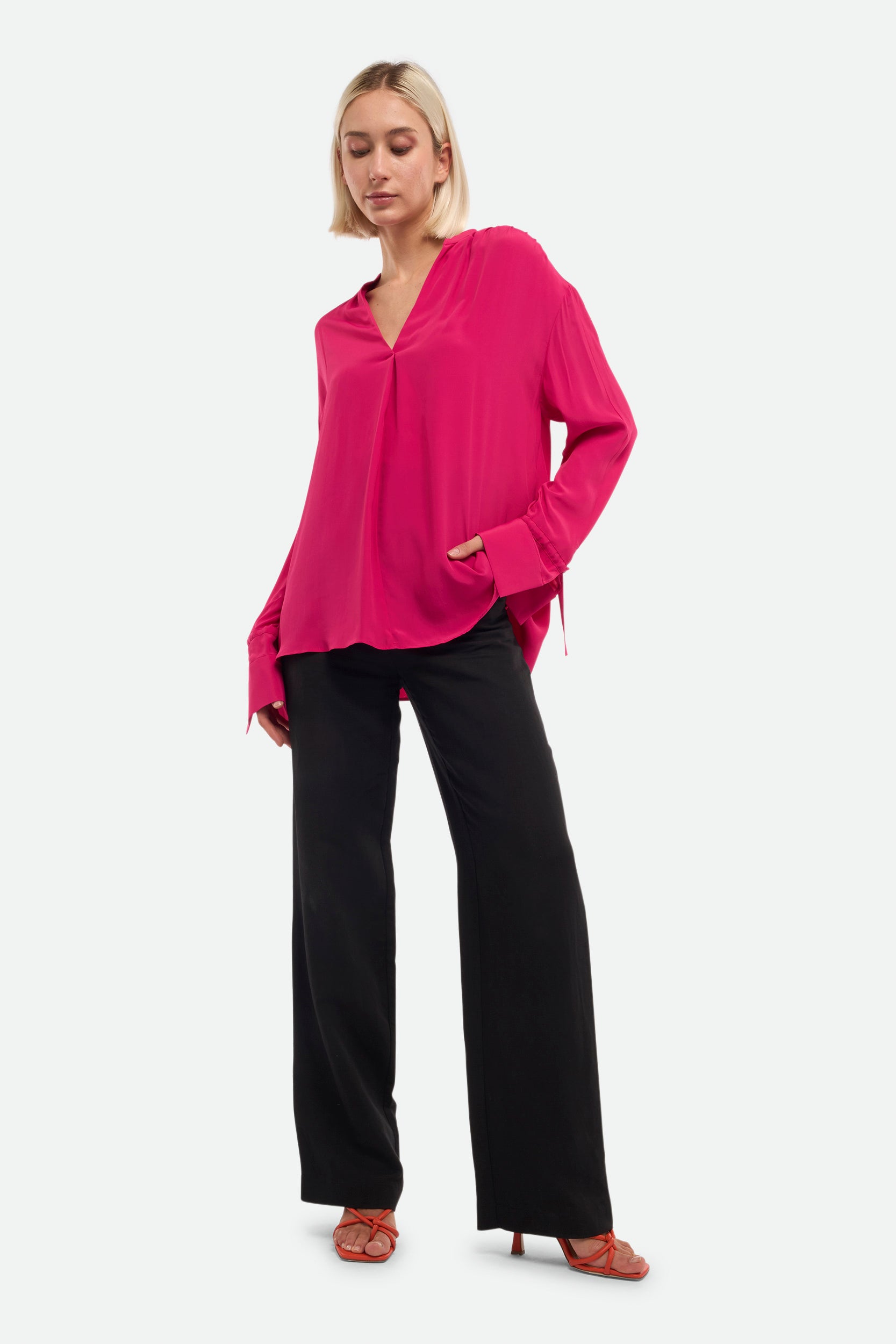 Pinko Blusa Fucsia con Scollo a V