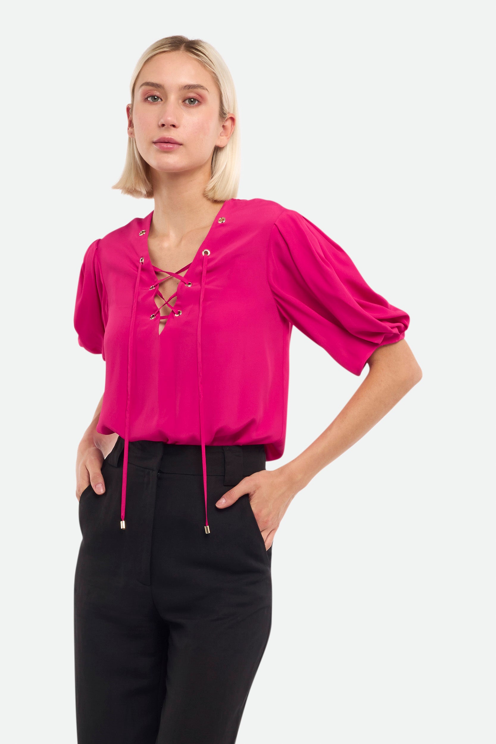 Pinko Blusa Fucsia con Coulisse