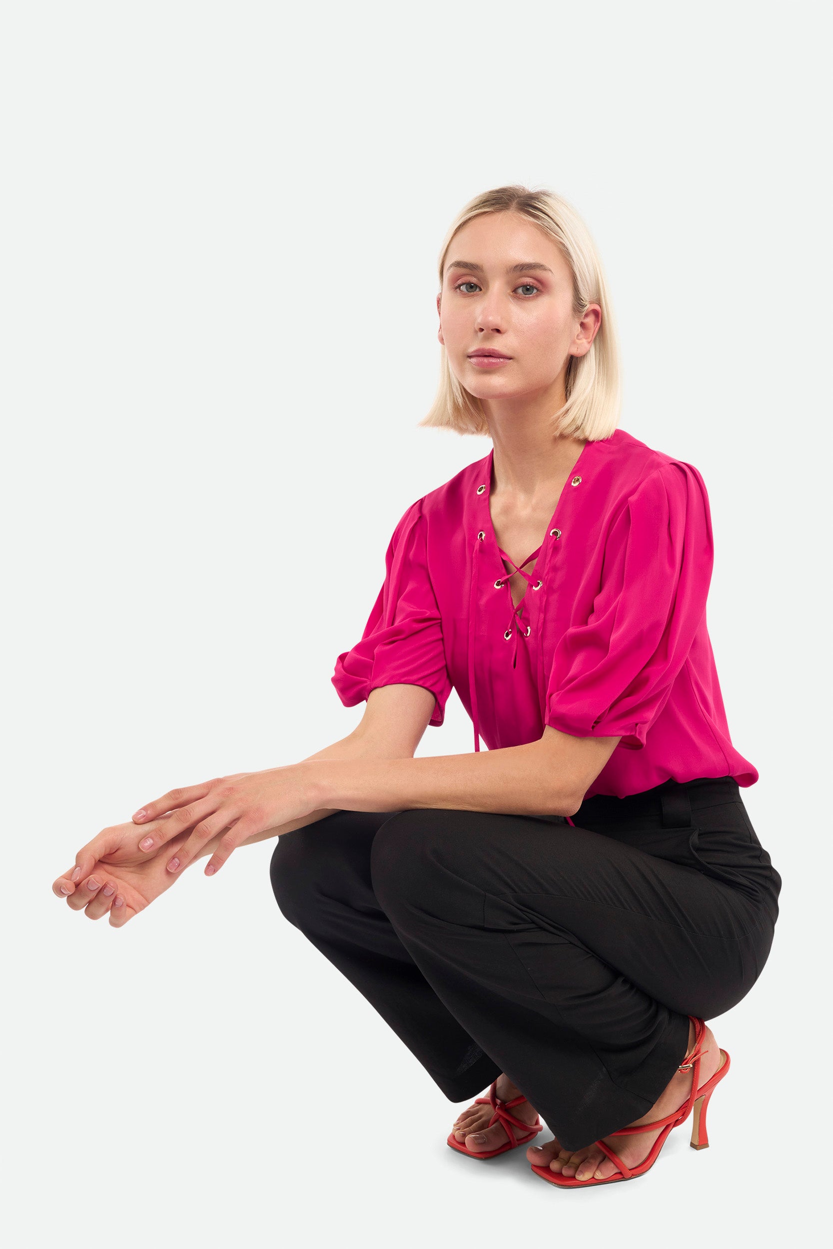 Pinko Blusa Fucsia con Coulisse