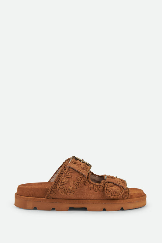 Mou Brown Suede Sandals