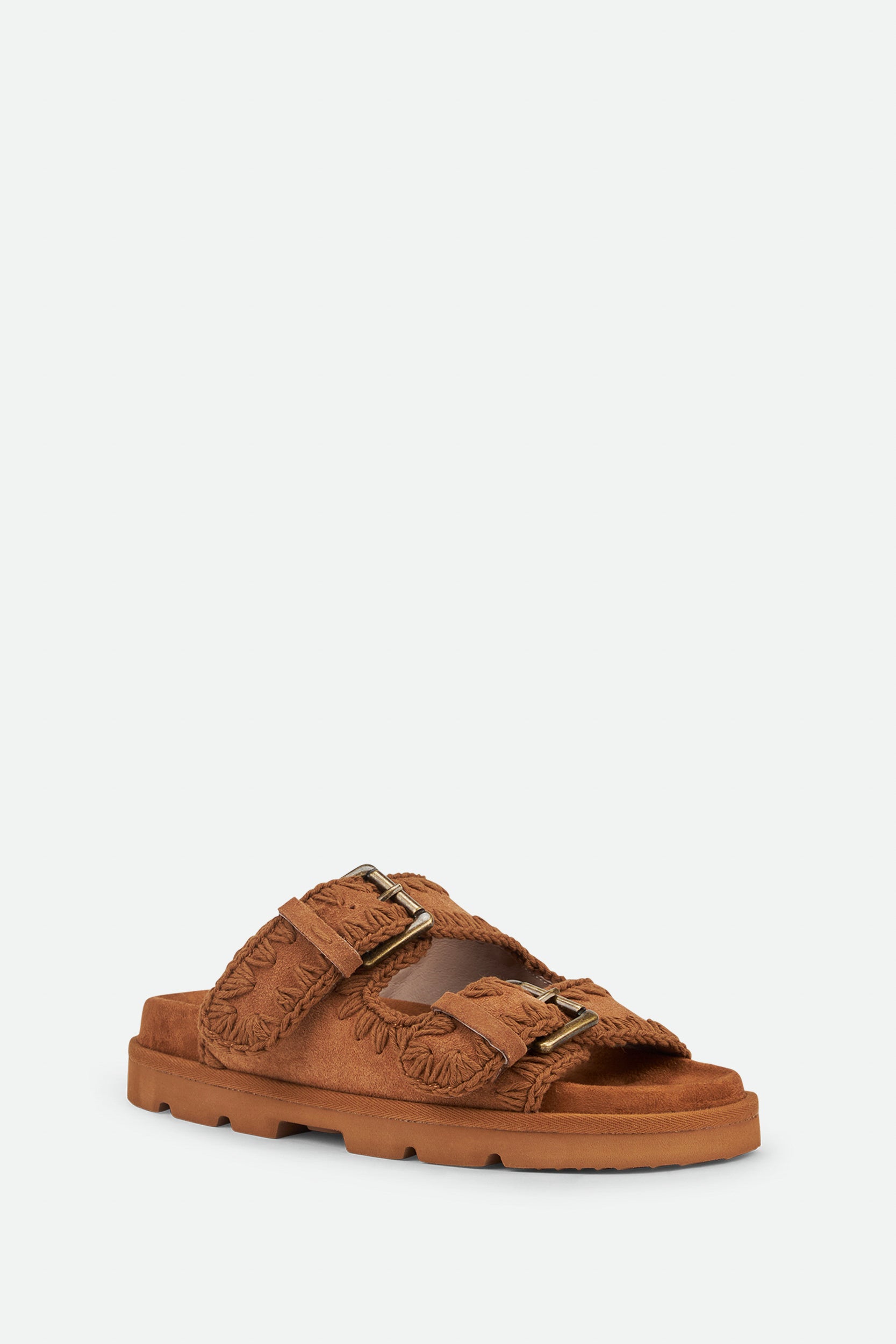 Mou Brown Suede Sandals
