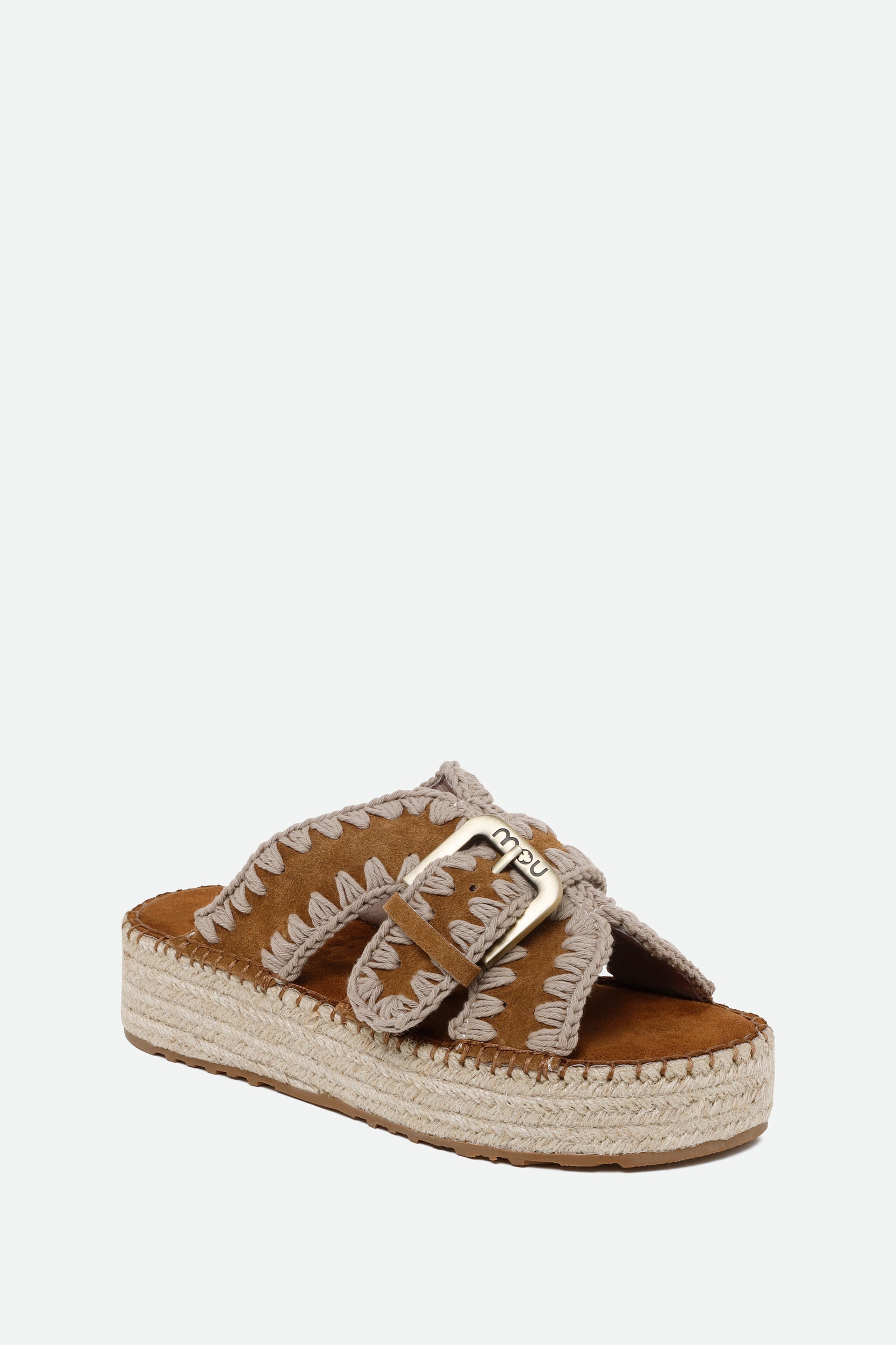 Mou Jute Sandali Platform Marroni