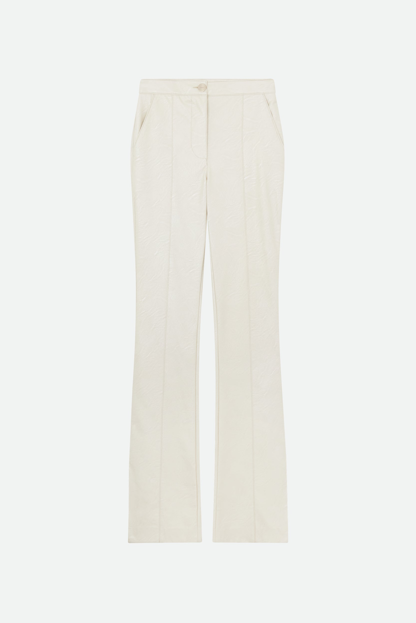 Liu Jo White Faux Leather Trousers