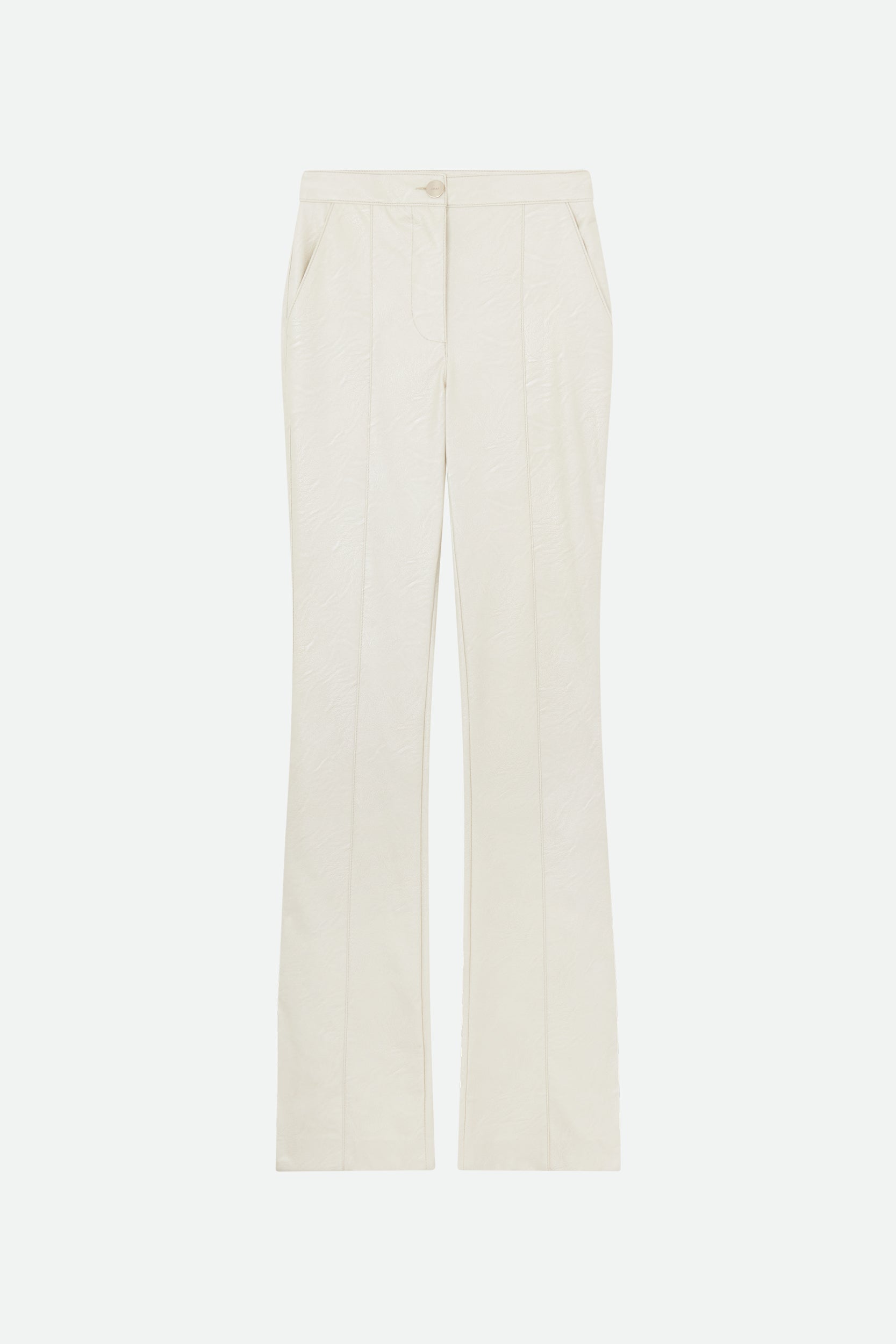 Liu Jo White Faux Leather Trousers