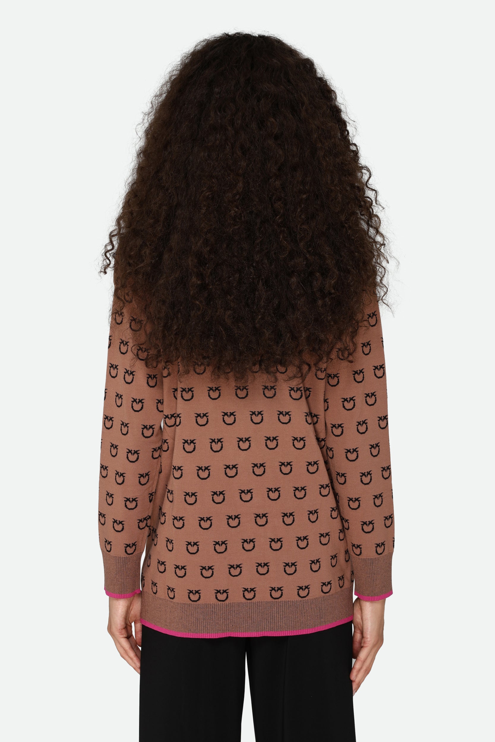 Pinko Cardigan Logato Marrone