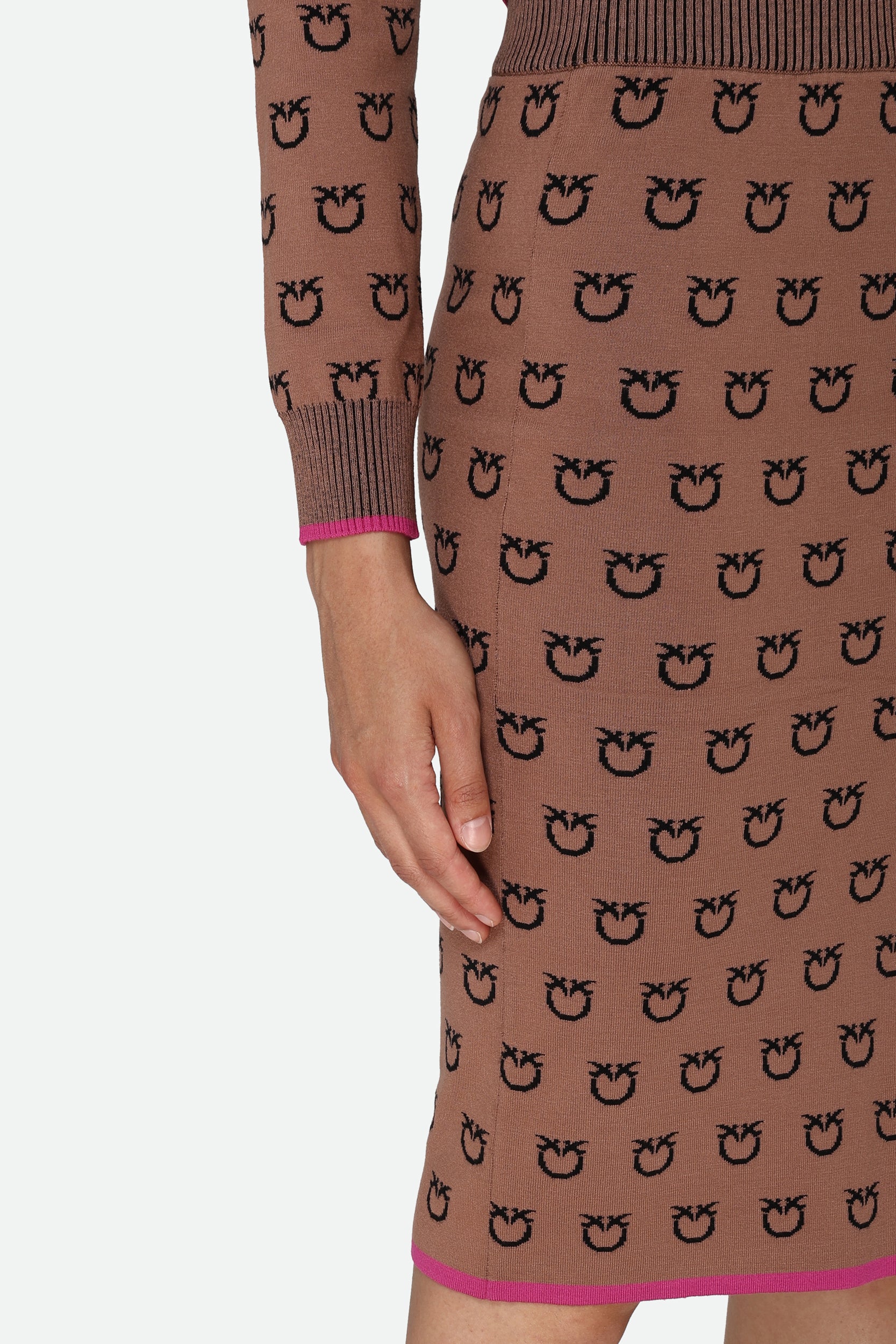 Pinko Gonna Midi Logata Marrone