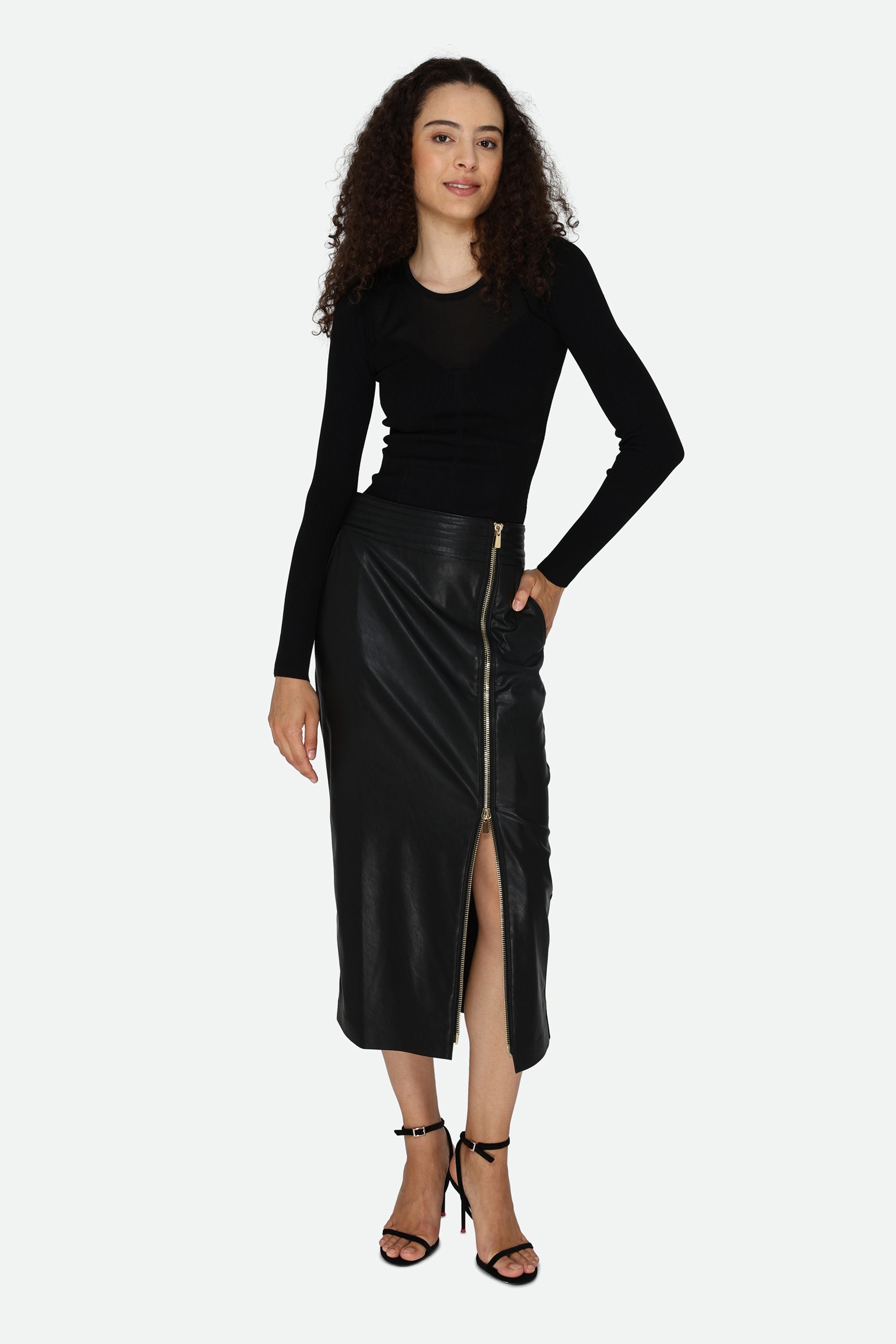 Pinko Maglia Nera con Trasparenza