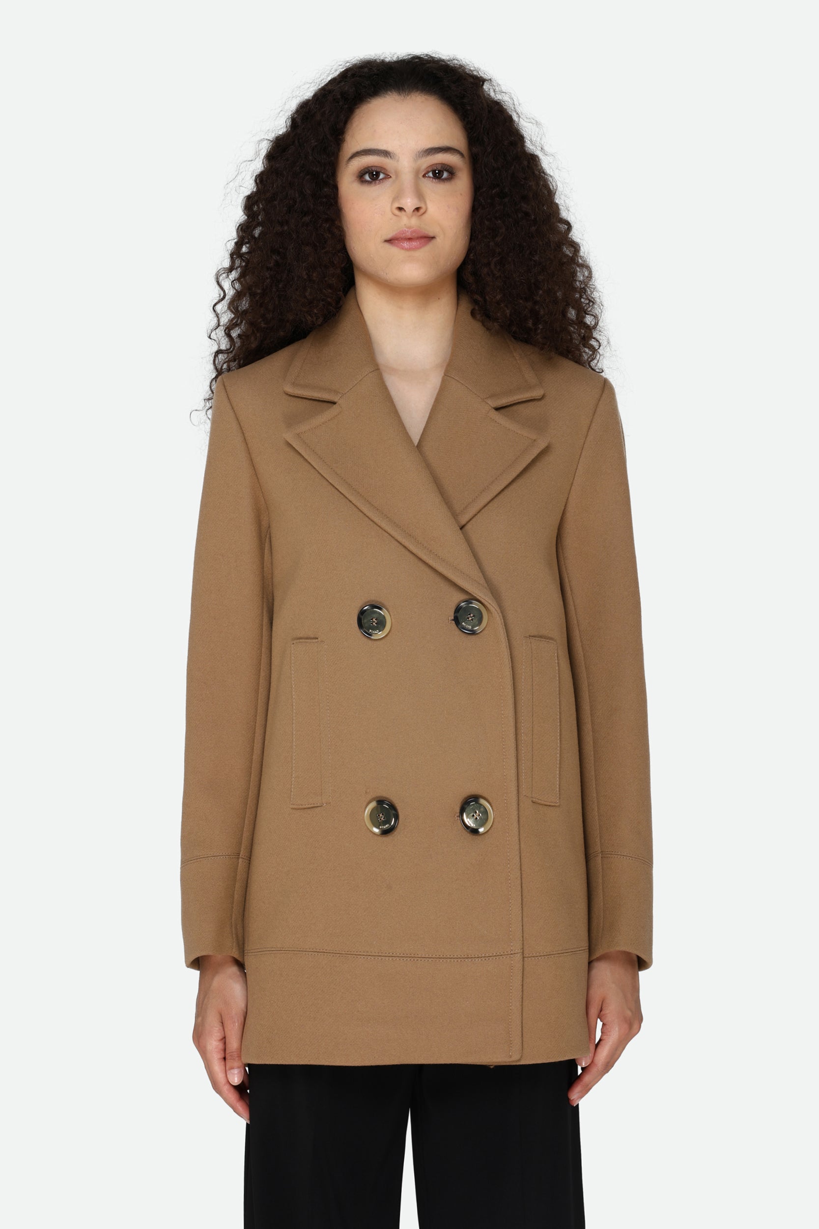 Pinko Cappotto Cammello Doppiopetto