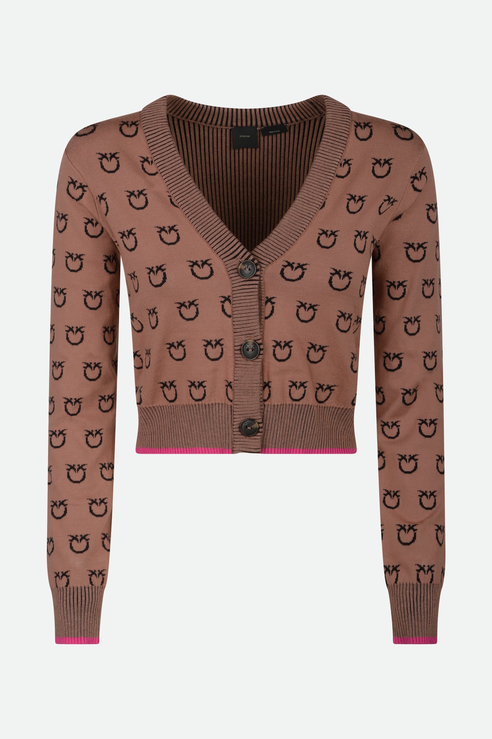 Pinko Cardigan Logato Marrone