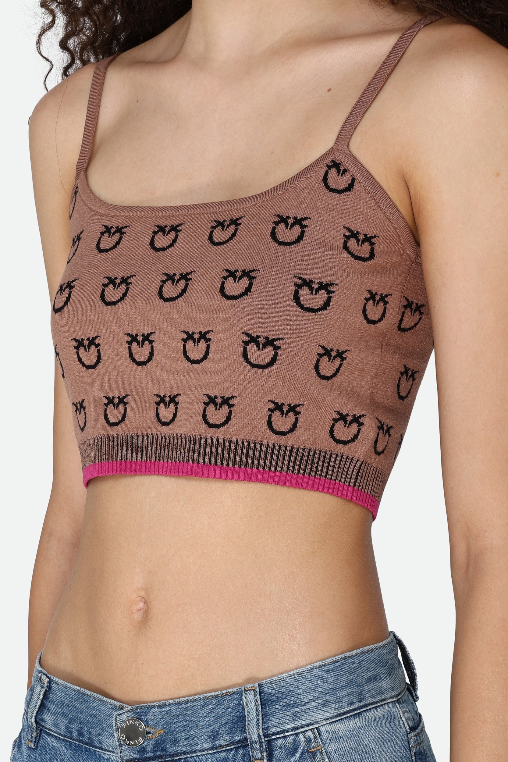 Pinko Brown Logo Top
