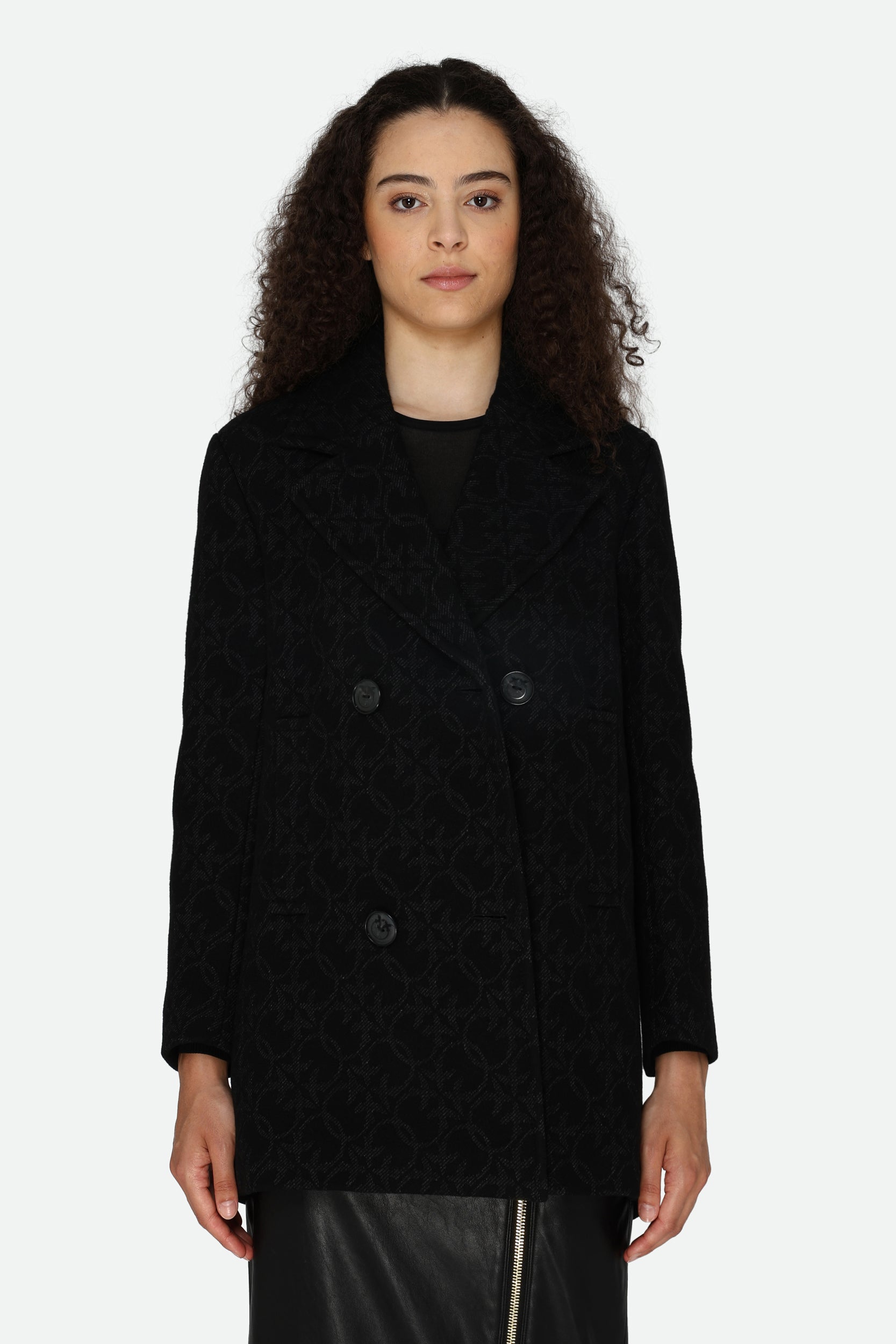 Pinko Cappotto Logato Nero