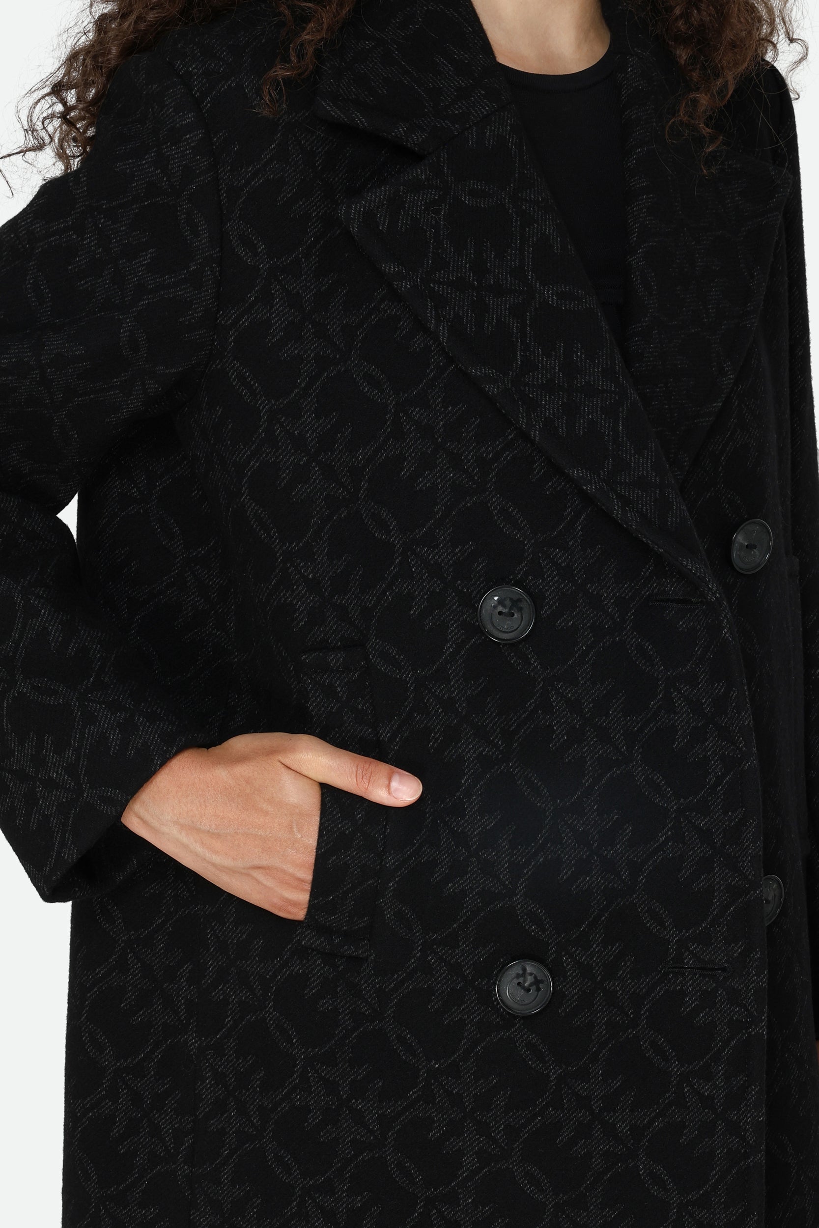 Pinko Cappotto Logato Nero
