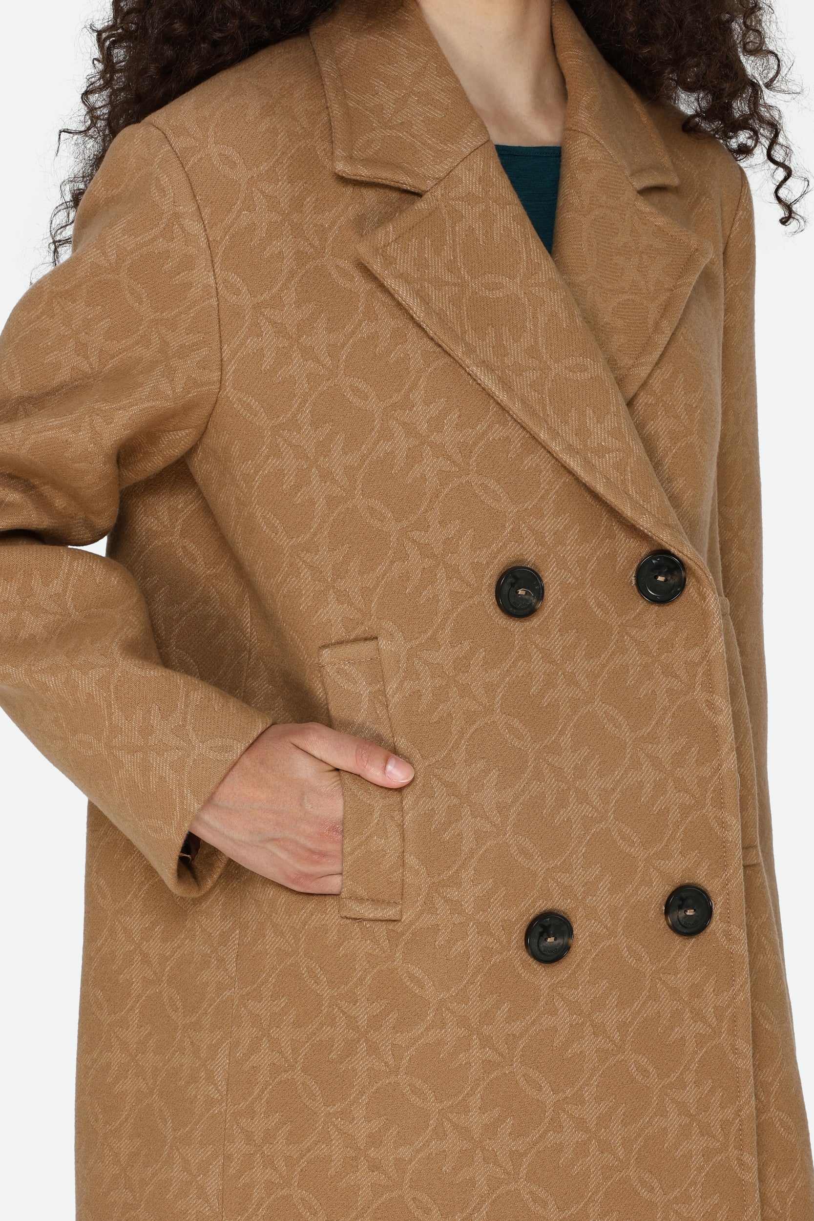 Pinko Cappotto Logato Marrone