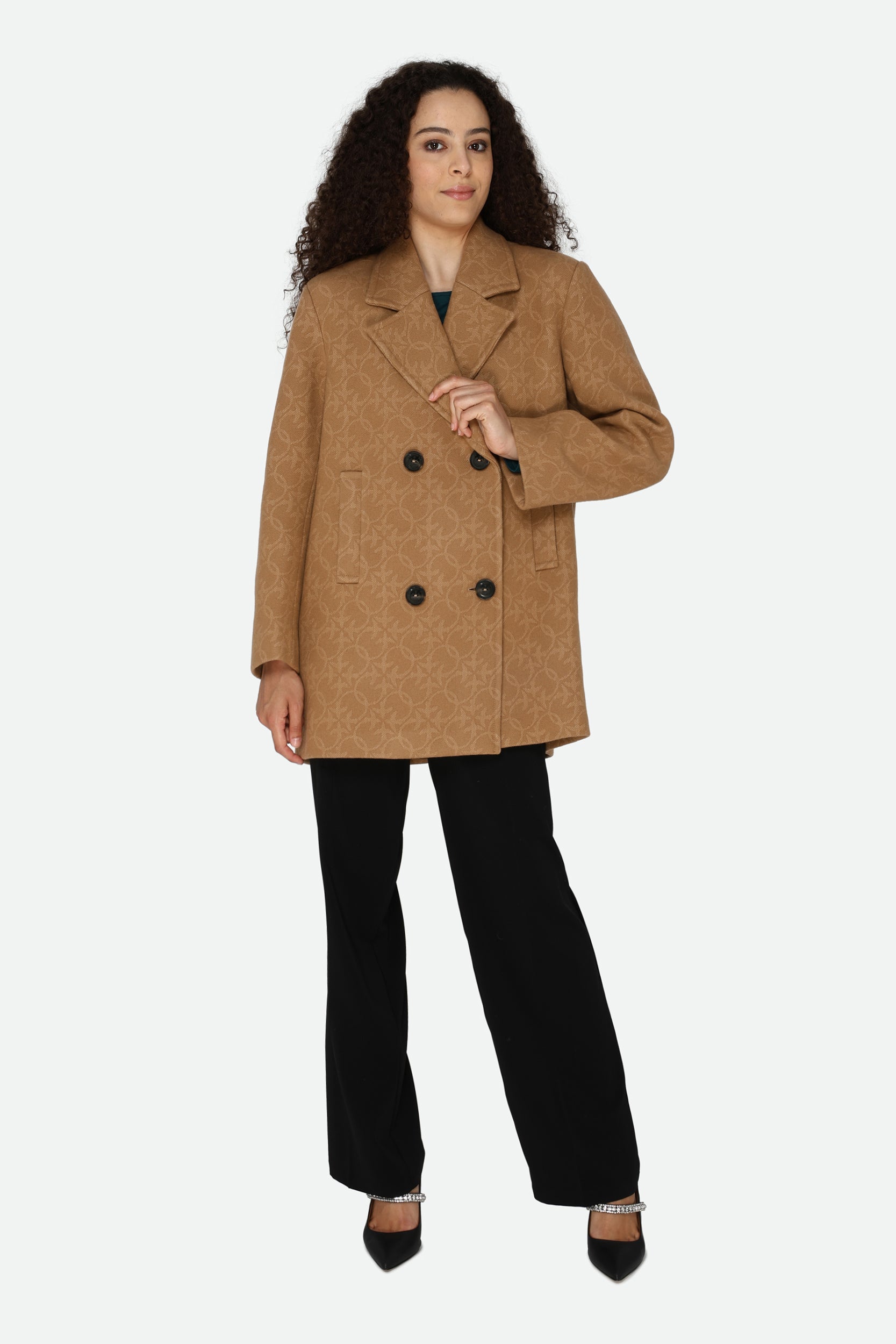 Pinko Cappotto Logato Marrone