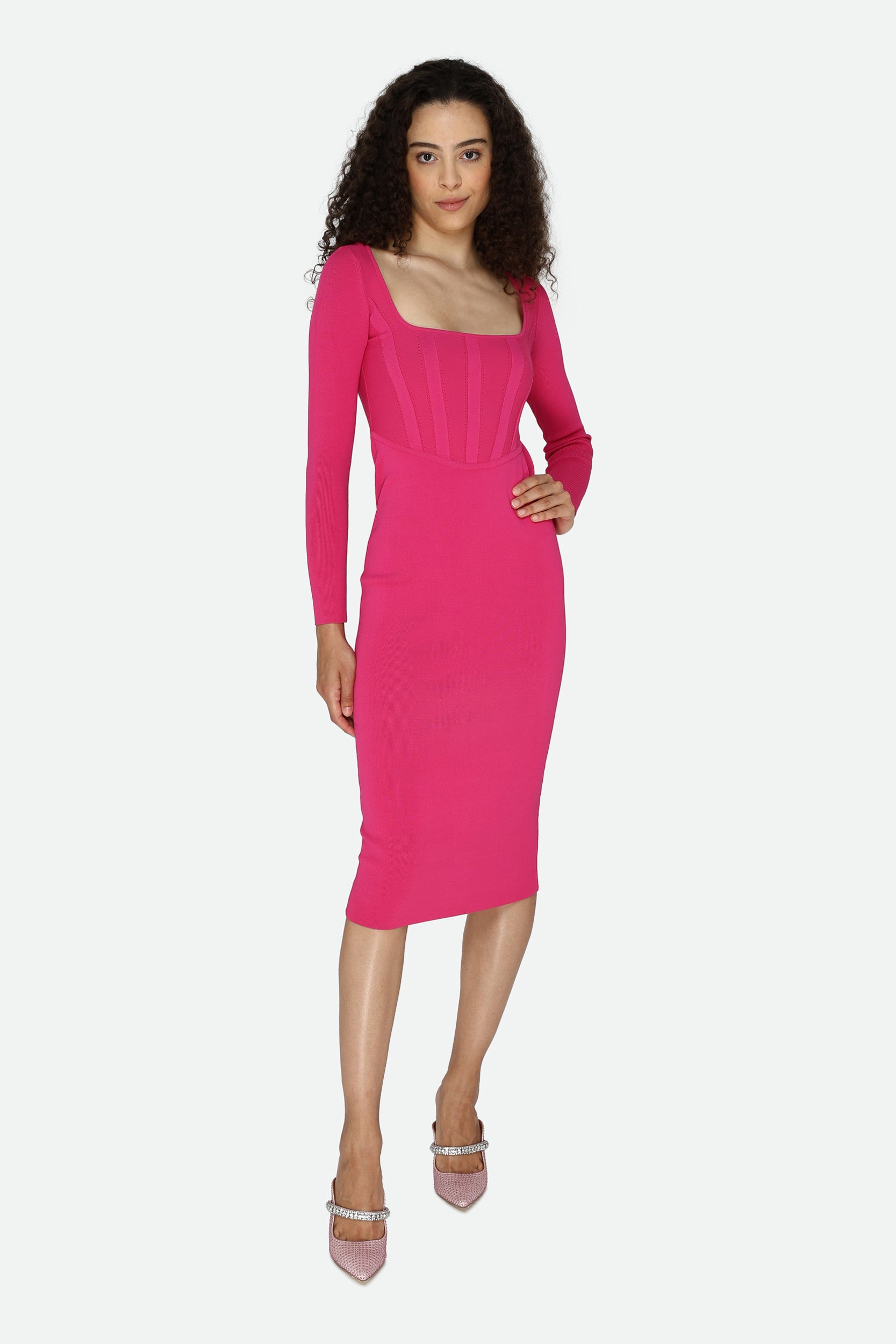 Pinko Tubino Midi Fucsia