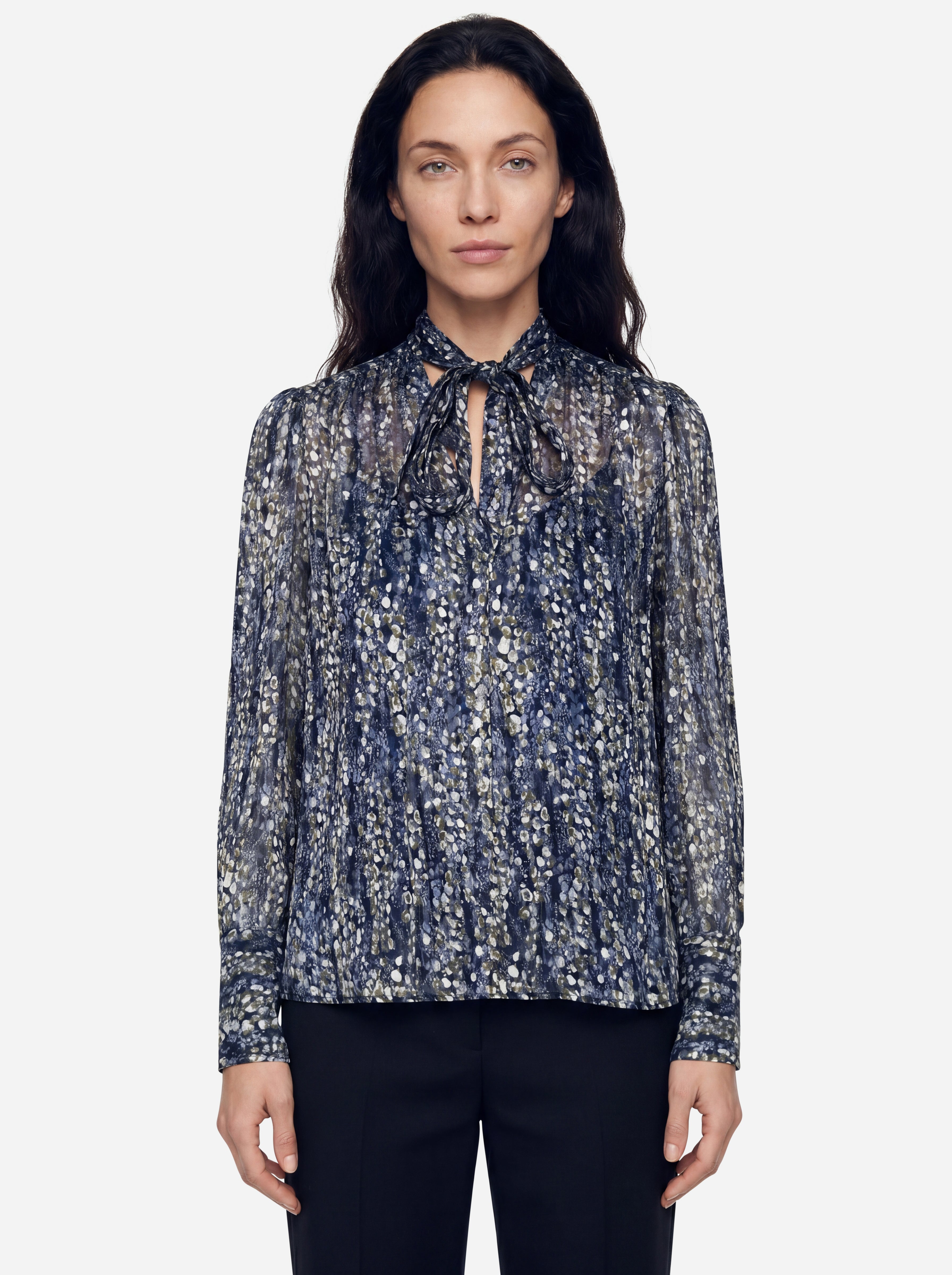 Dondup Blusa in Chiffon Nera
