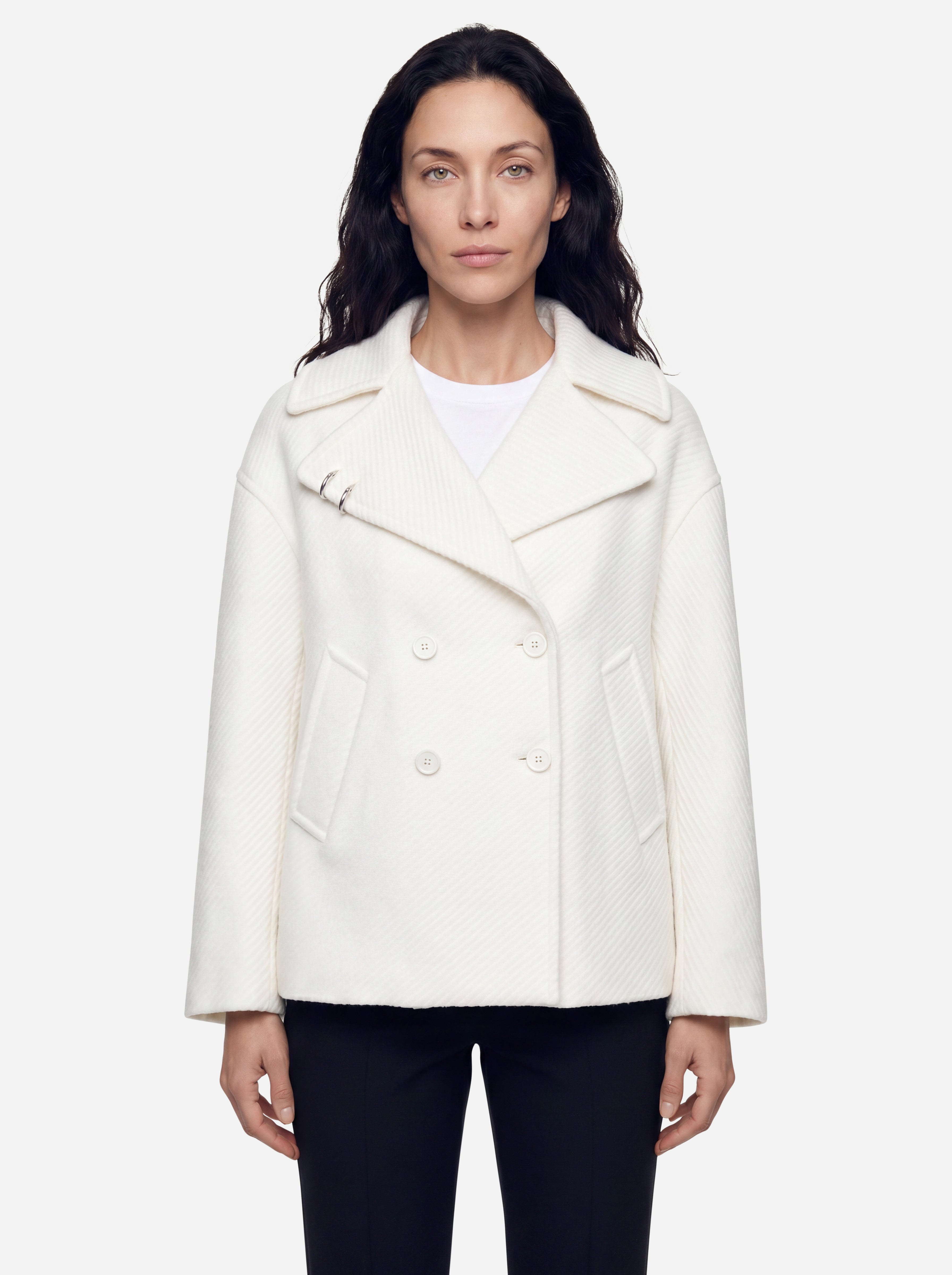 Dondup Cappotto Morbido Bianco