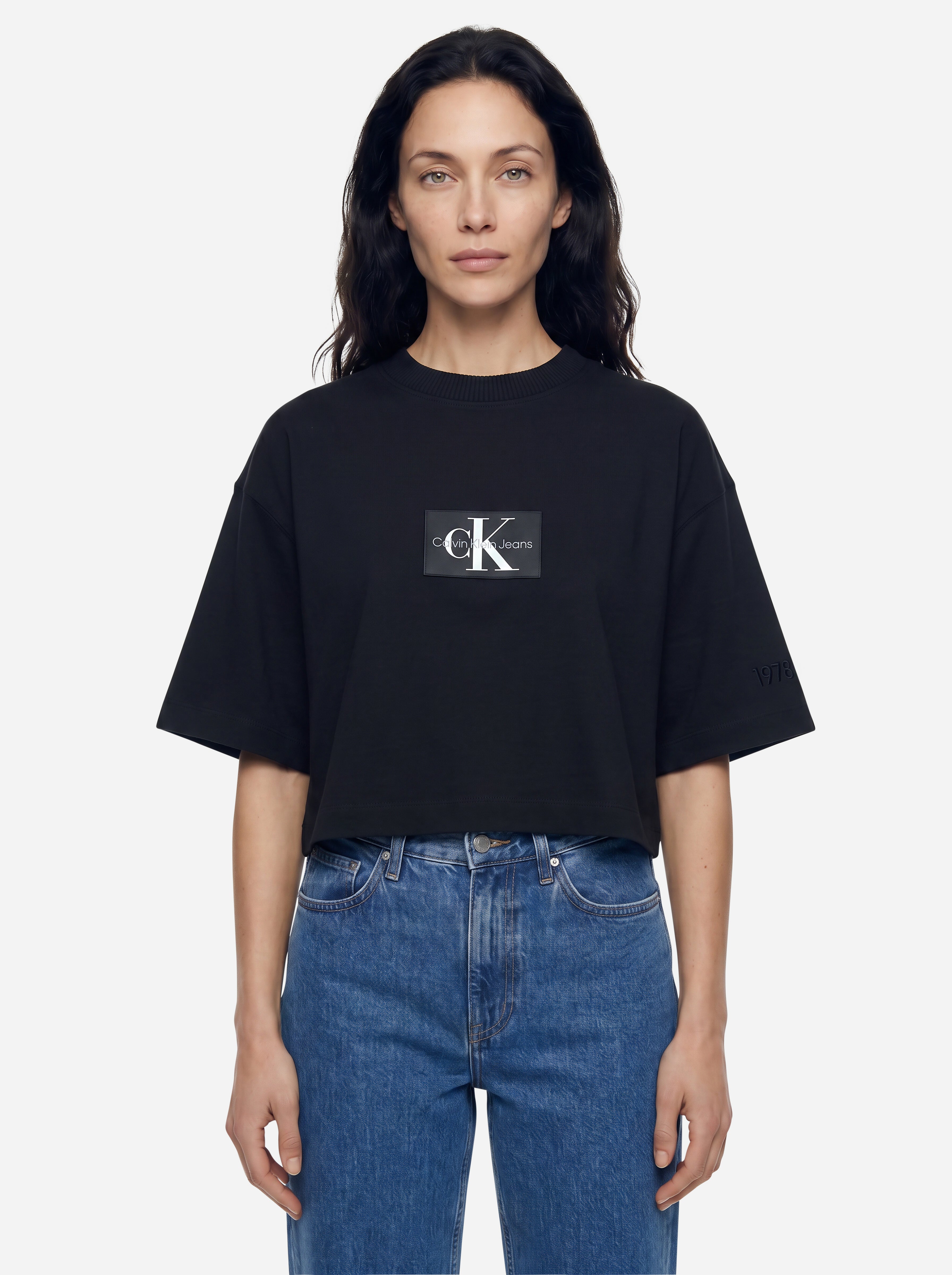 Calvin Klein Jeans Felpa Corta Maniche Corte con Logo