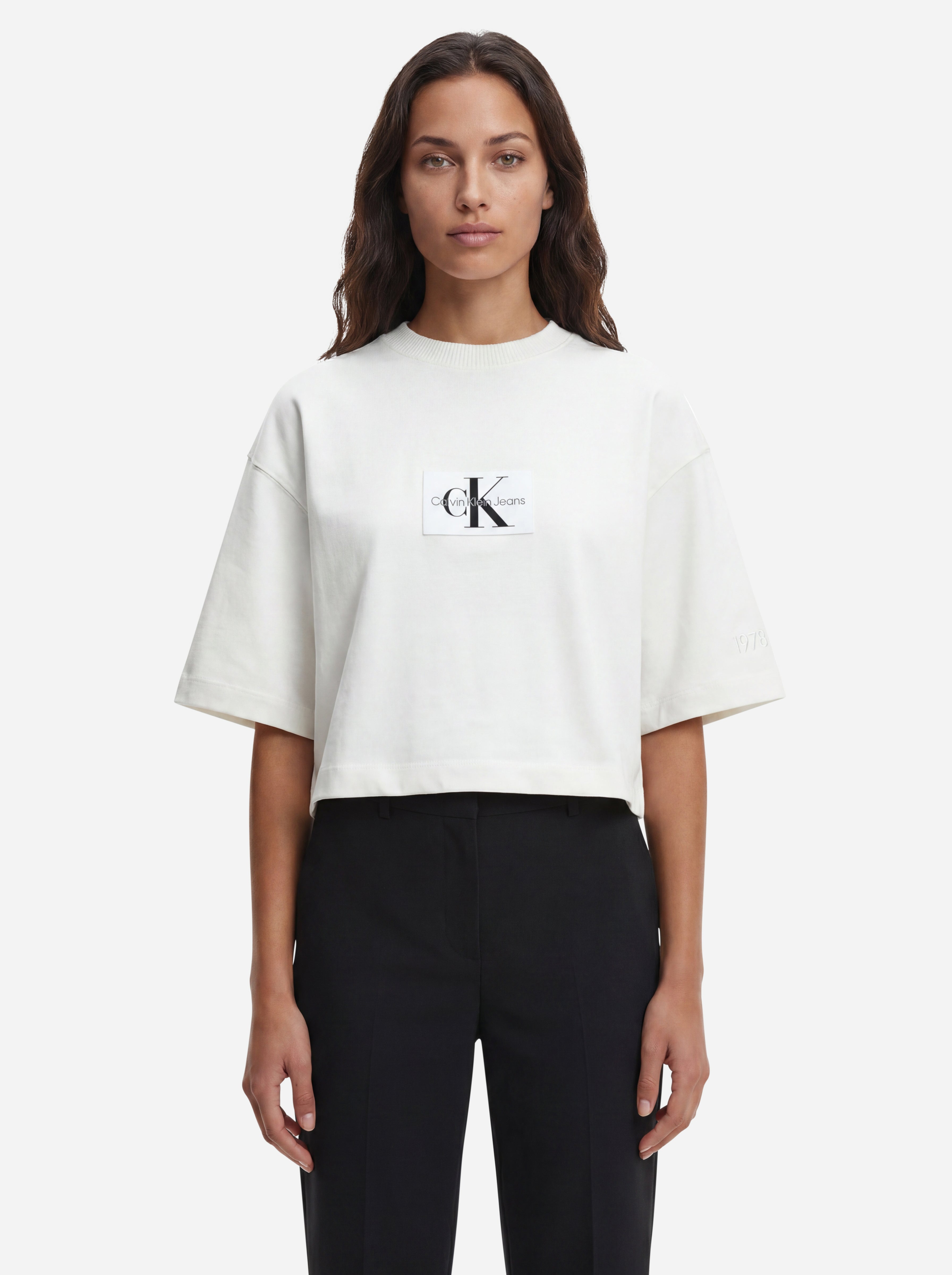 Calvin Klein Jeans Felpa Corta Maniche Corte con Logo