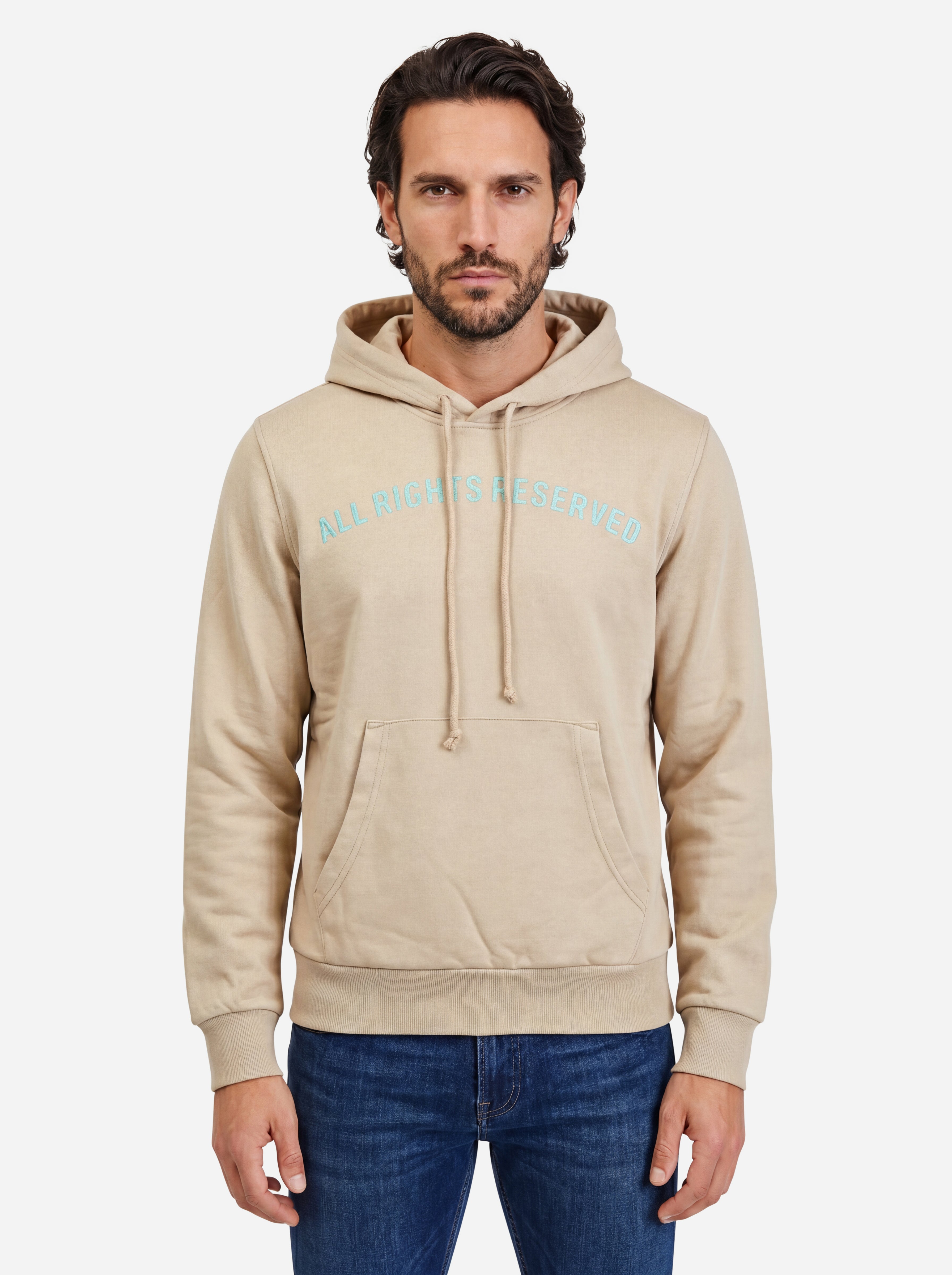 Diesel Felpa con Cappuccio con Logo Beige