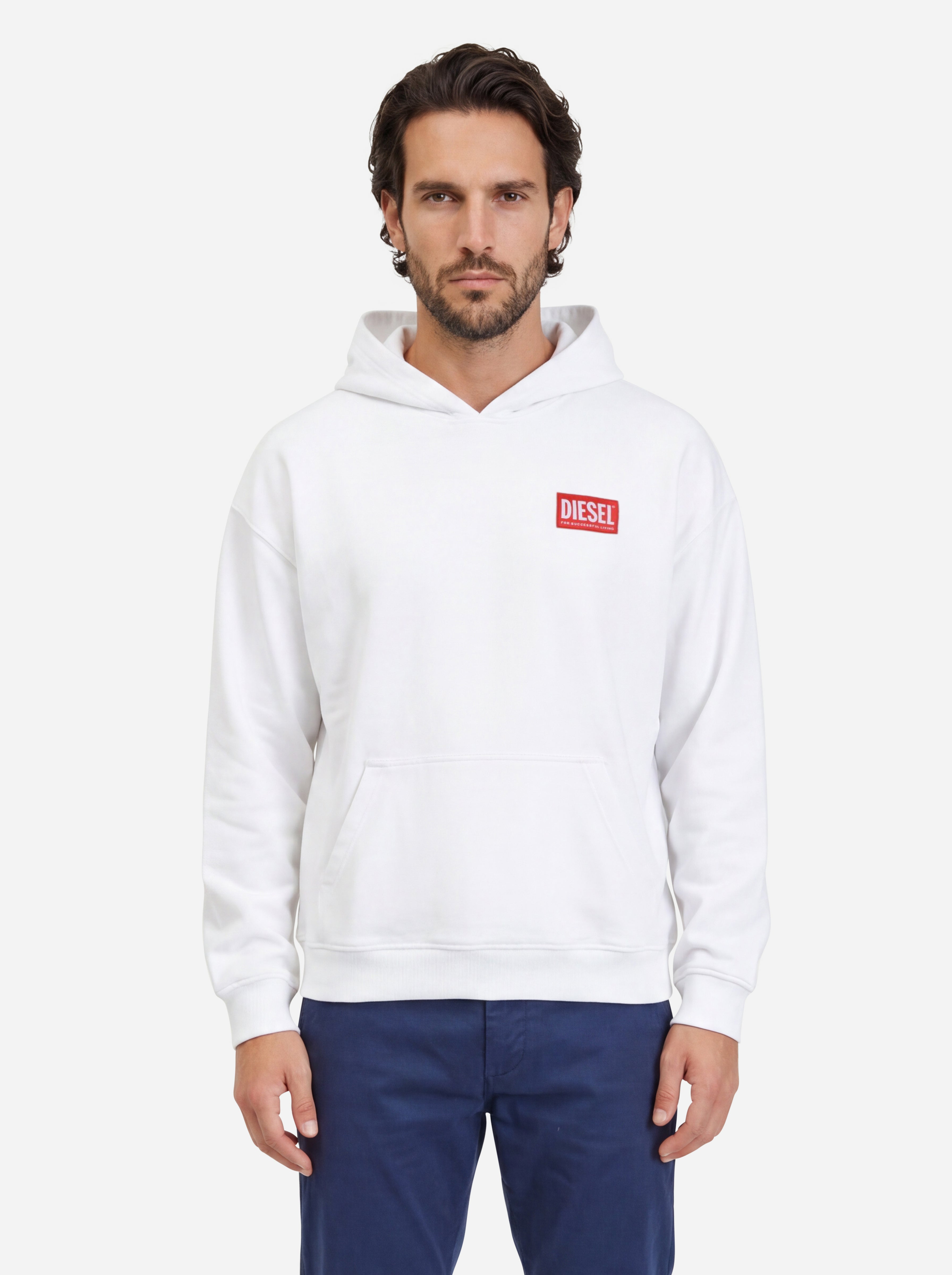 Diesel Felpa con Cappuccio Bianca