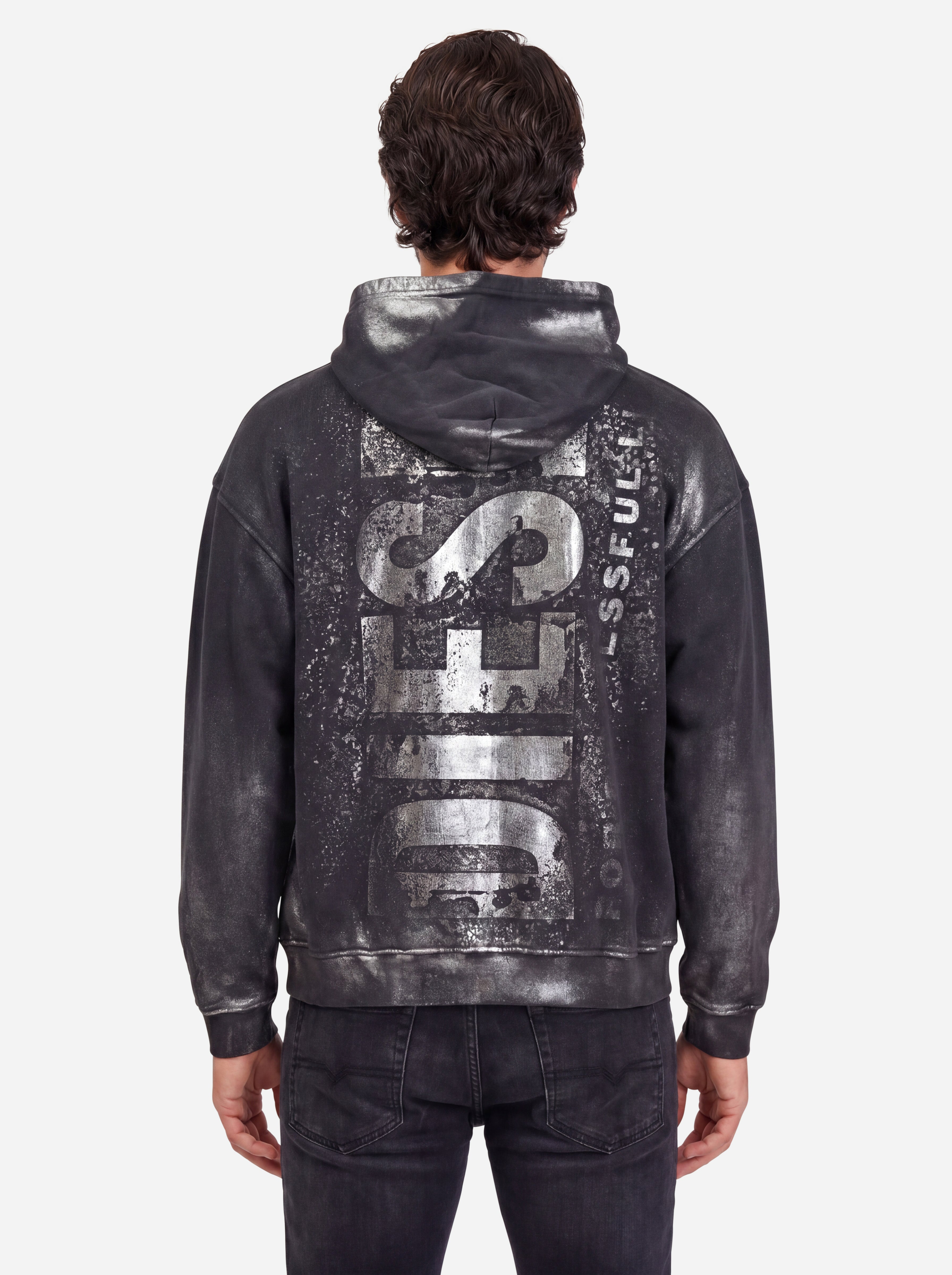 Diesel Felpa con Cappuccio Nera