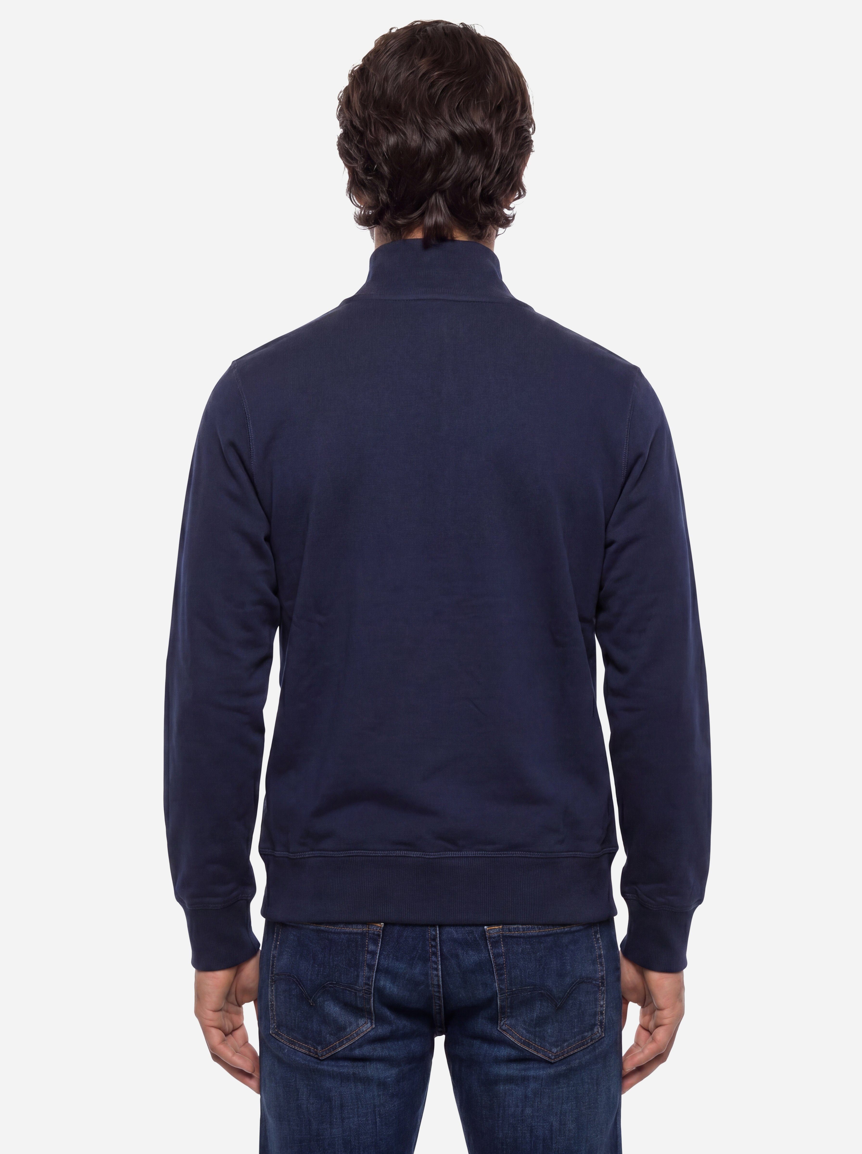 Diesel Felpa con Zip Logata Blu