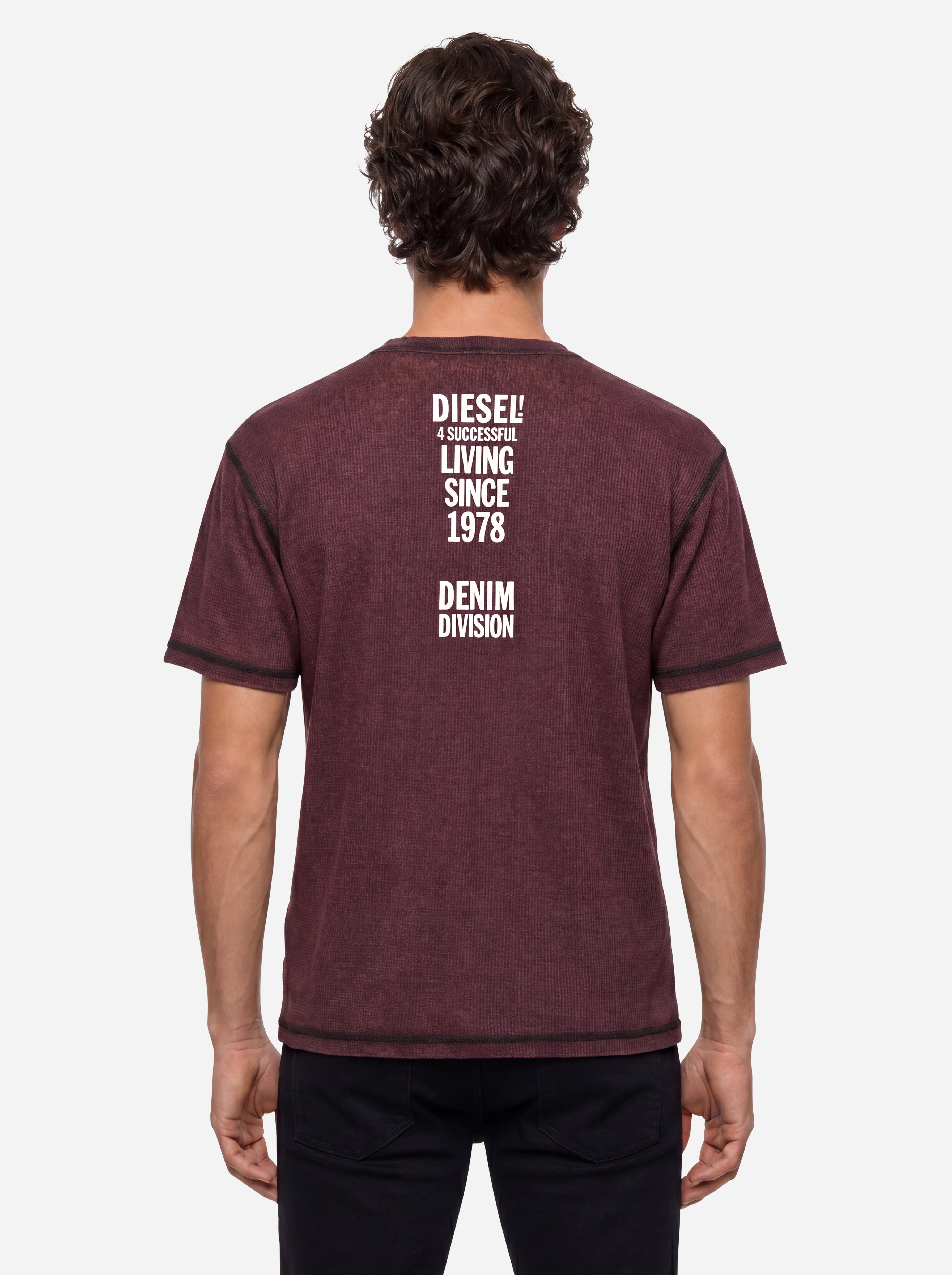 Diesel Tshirt Bordeaux con Logo