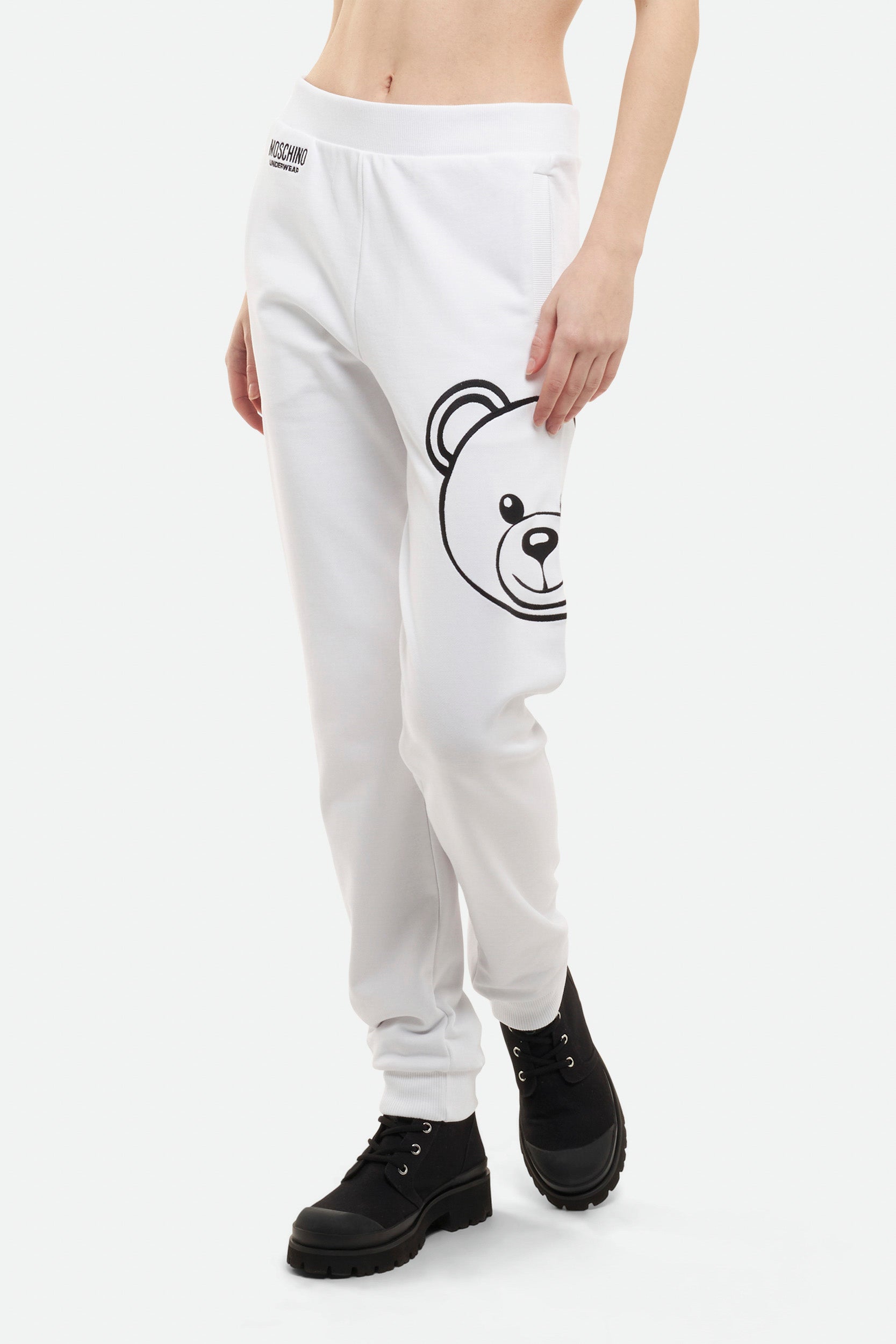 Moschino Pantalone Tuta Bianco