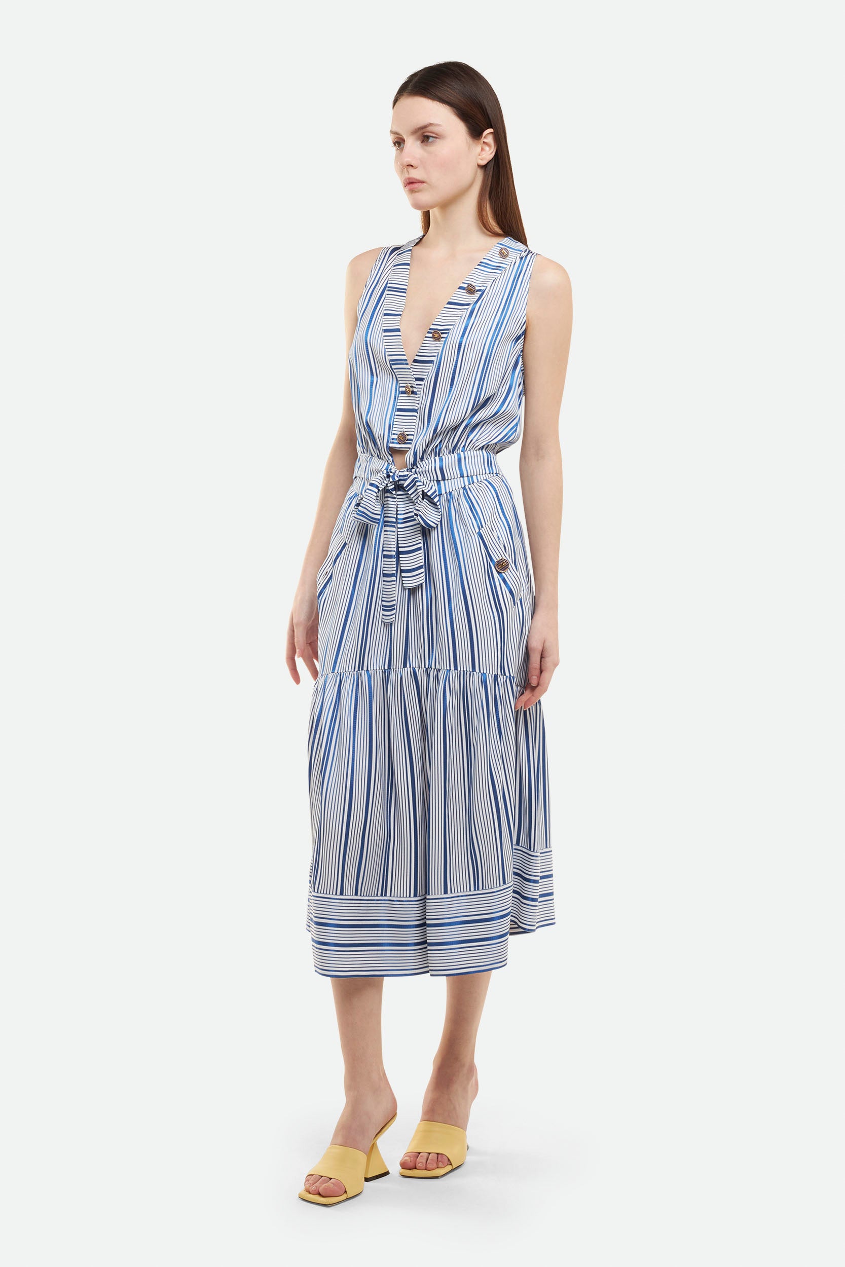Elisabetta Franchi Blue and White Shirt Dress