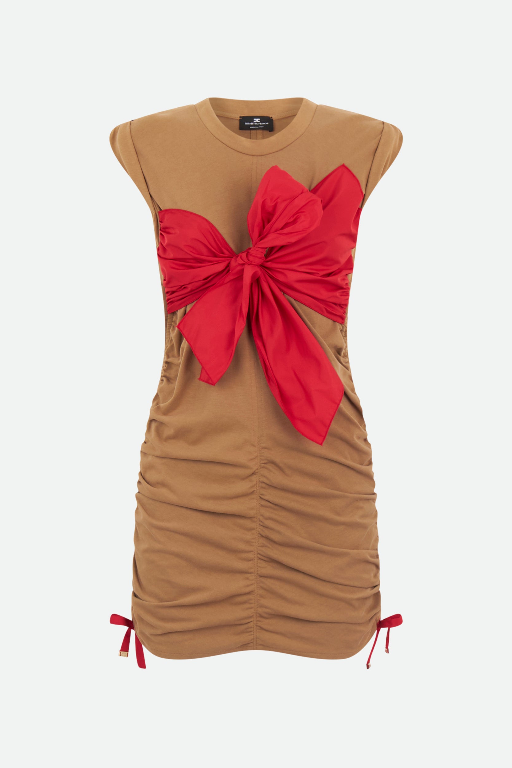 Elisabetta Franchi Taupe Bow Dress