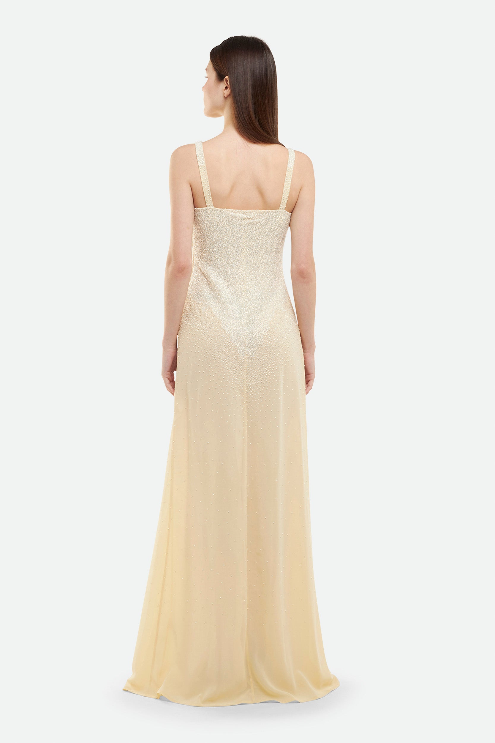 Elisabetta Franchi Red Carpet Abito Lungo Panna