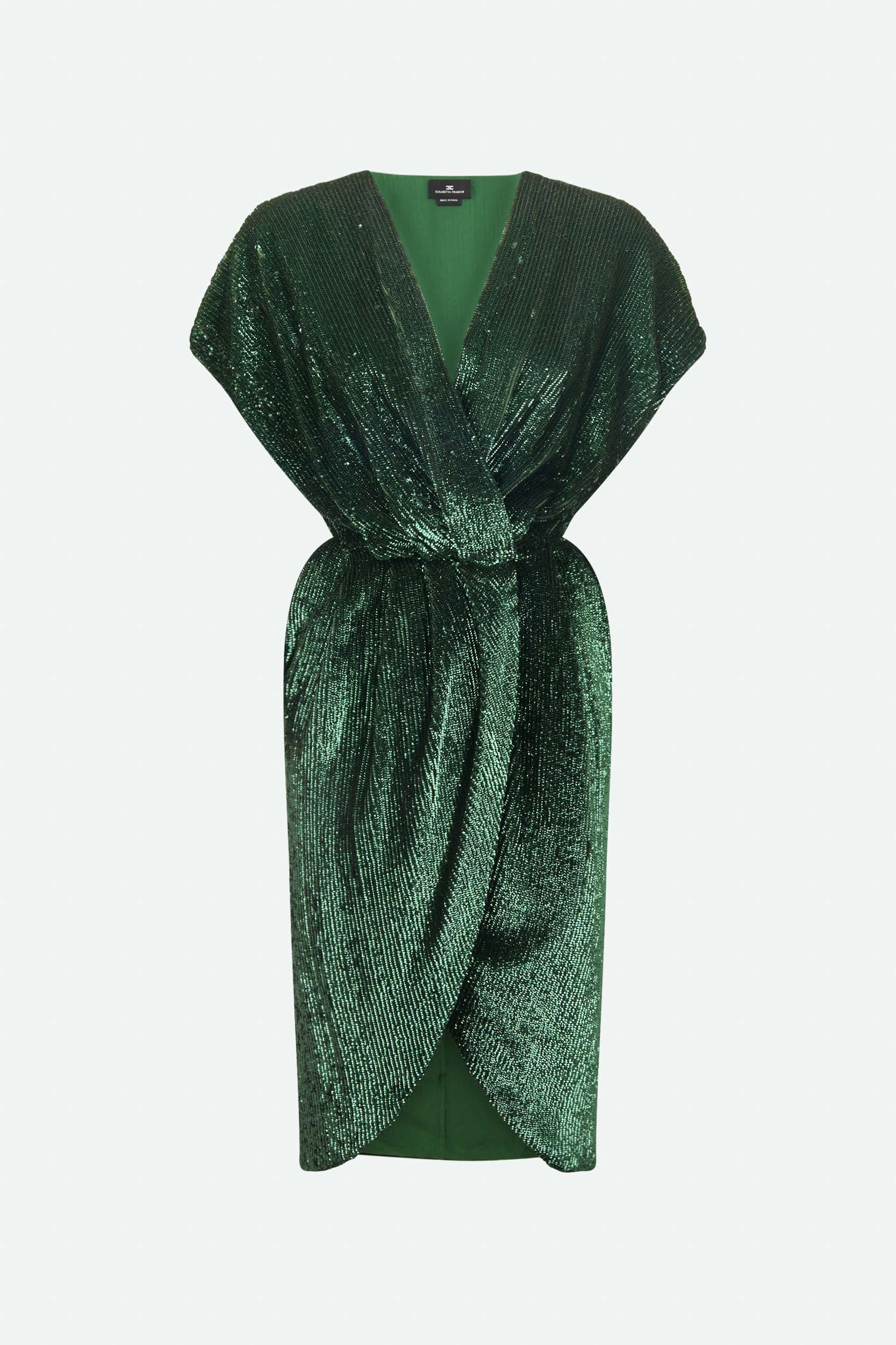Elisabetta Franchi Green Sequin Dress