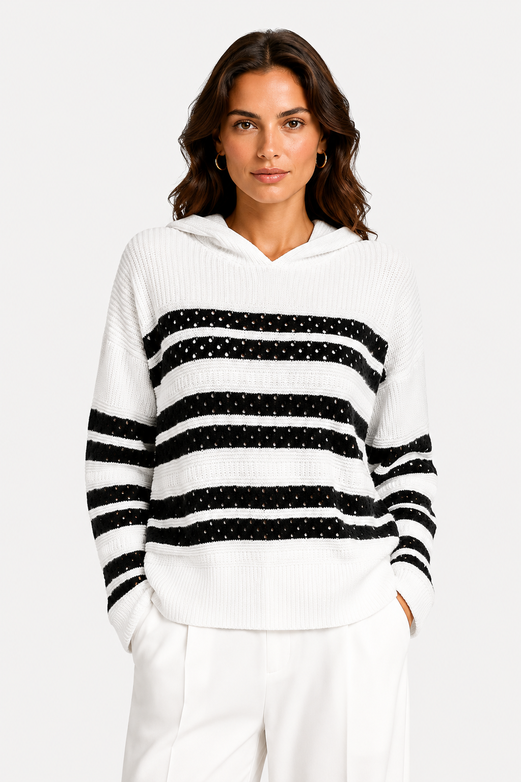 Twinset Maglioncino Treecot Bianco e Nero