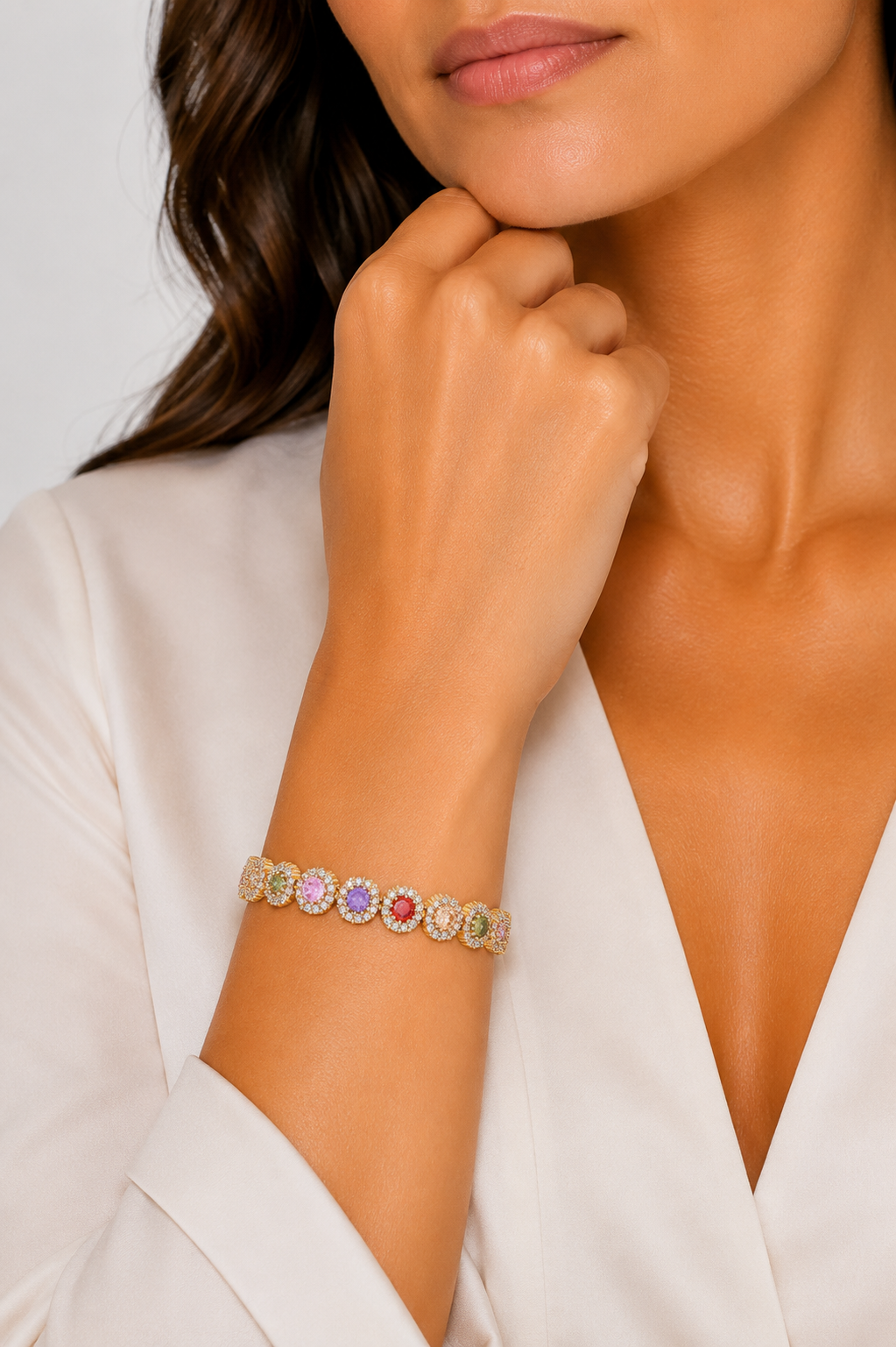 Melusina Bijoux Bracelet with Colored Zircons