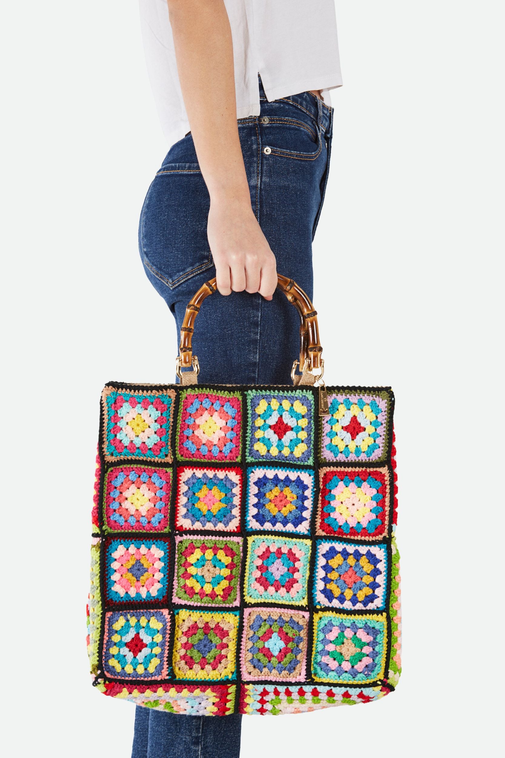 La Milanesa Black Crochet Bag Medium