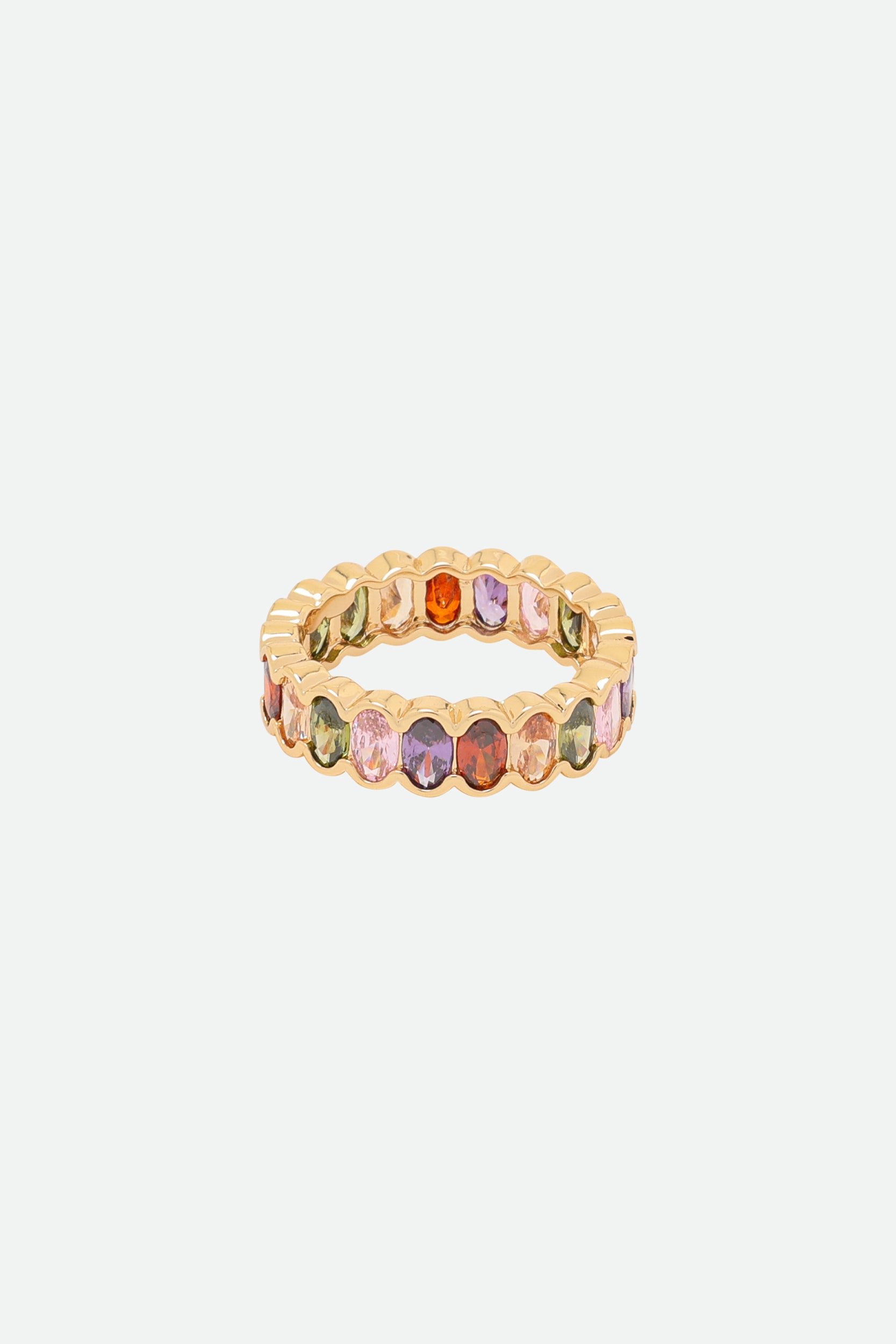 Melusina Bijoux Anello con Zirconi Colorati Dorato