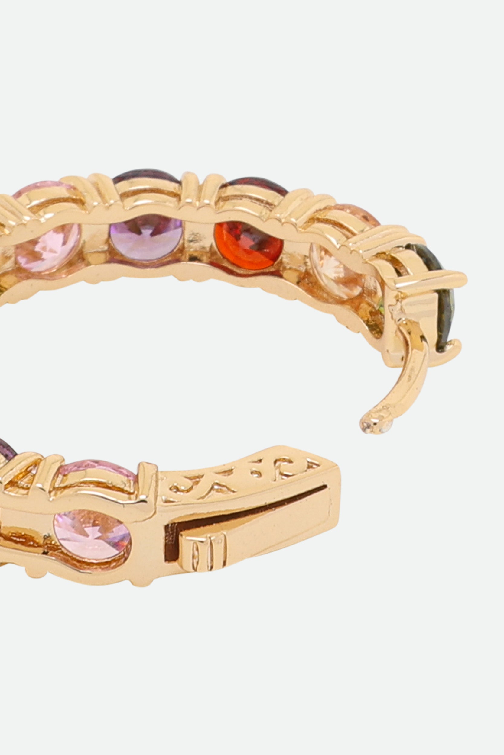 Melusina Bijoux Orecchini Tondi con Zirconi Colorati