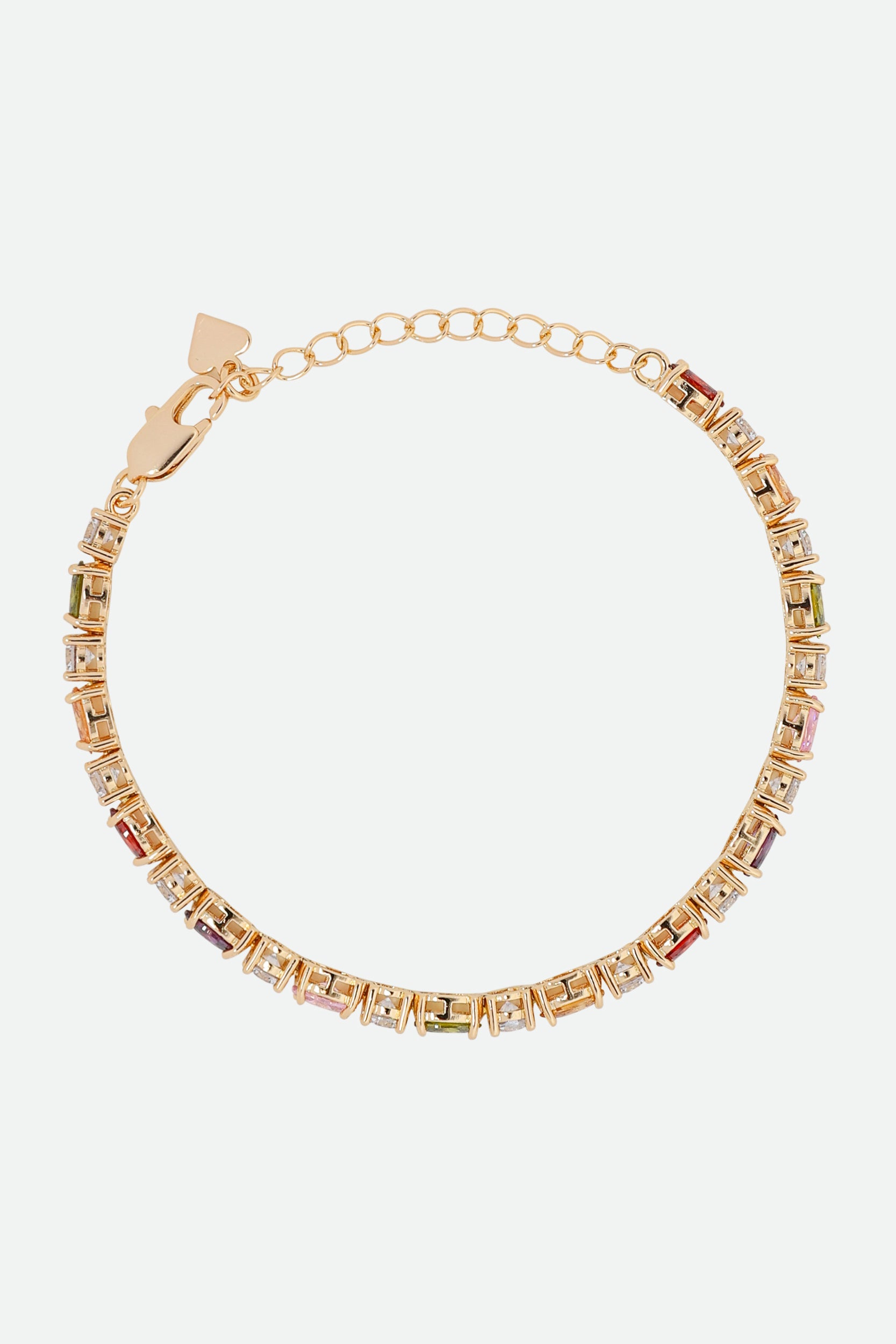 Melusina Bijoux Bracciale Dorato con Zirconi Colorati e Pietre