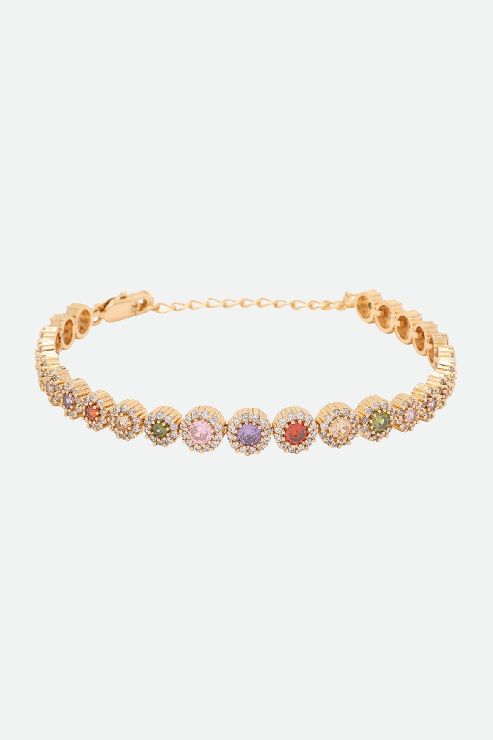 Melusina Bijoux Bracciale Dorato con Zirconi Colorati e Brillanti