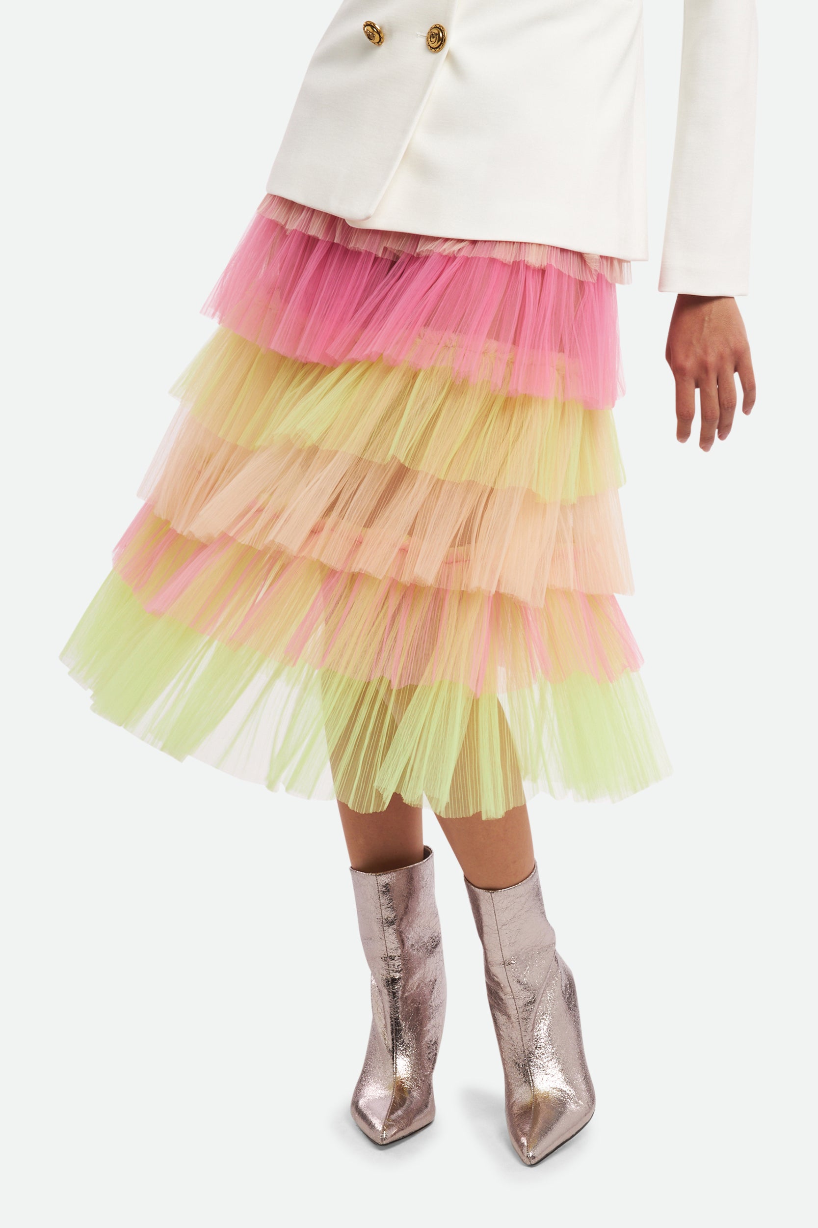 Elisabetta Franchi Multicolored Tulle Skirt