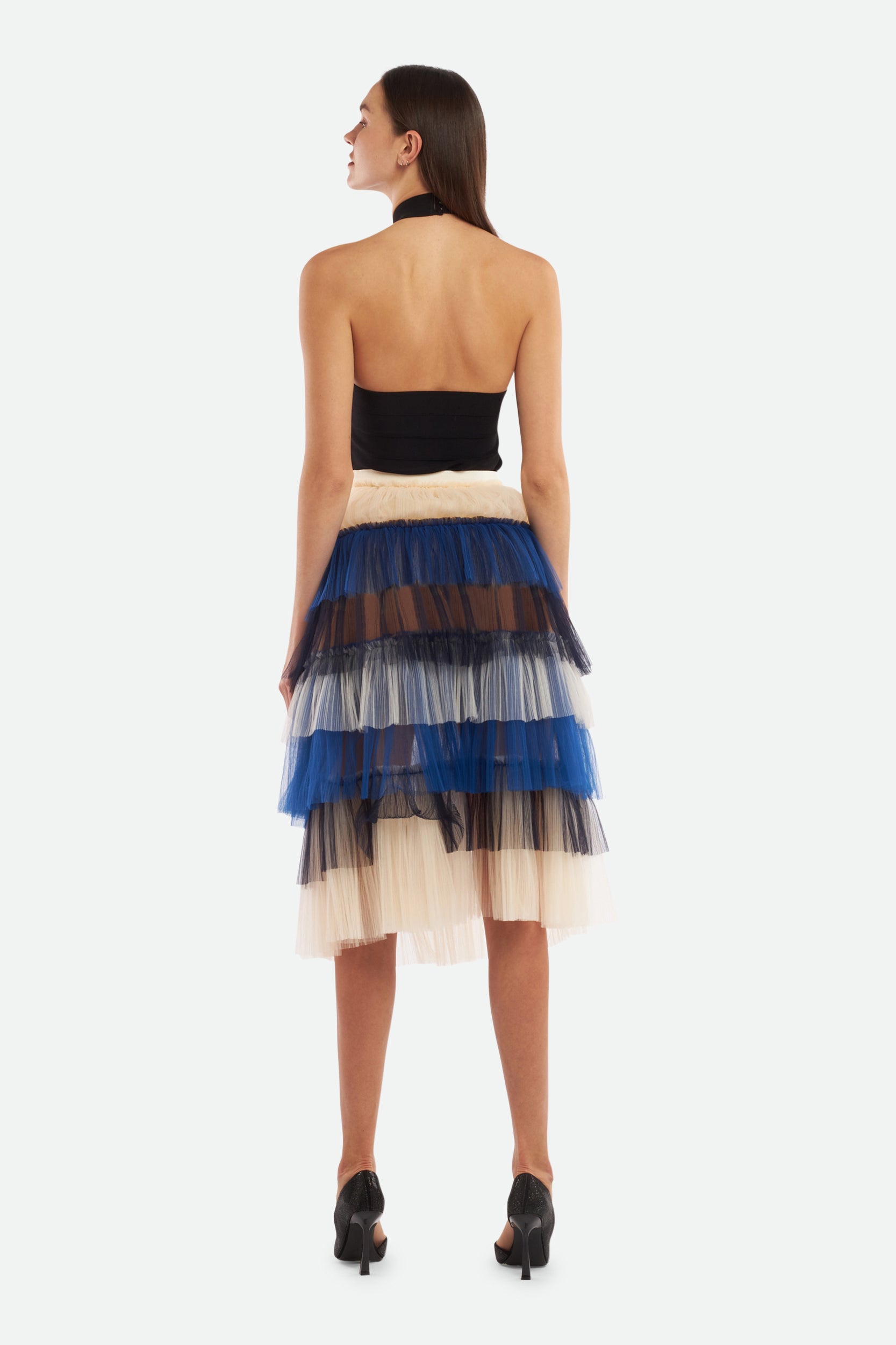 Elisabetta Franchi Gonna in Tulle Cobalto
